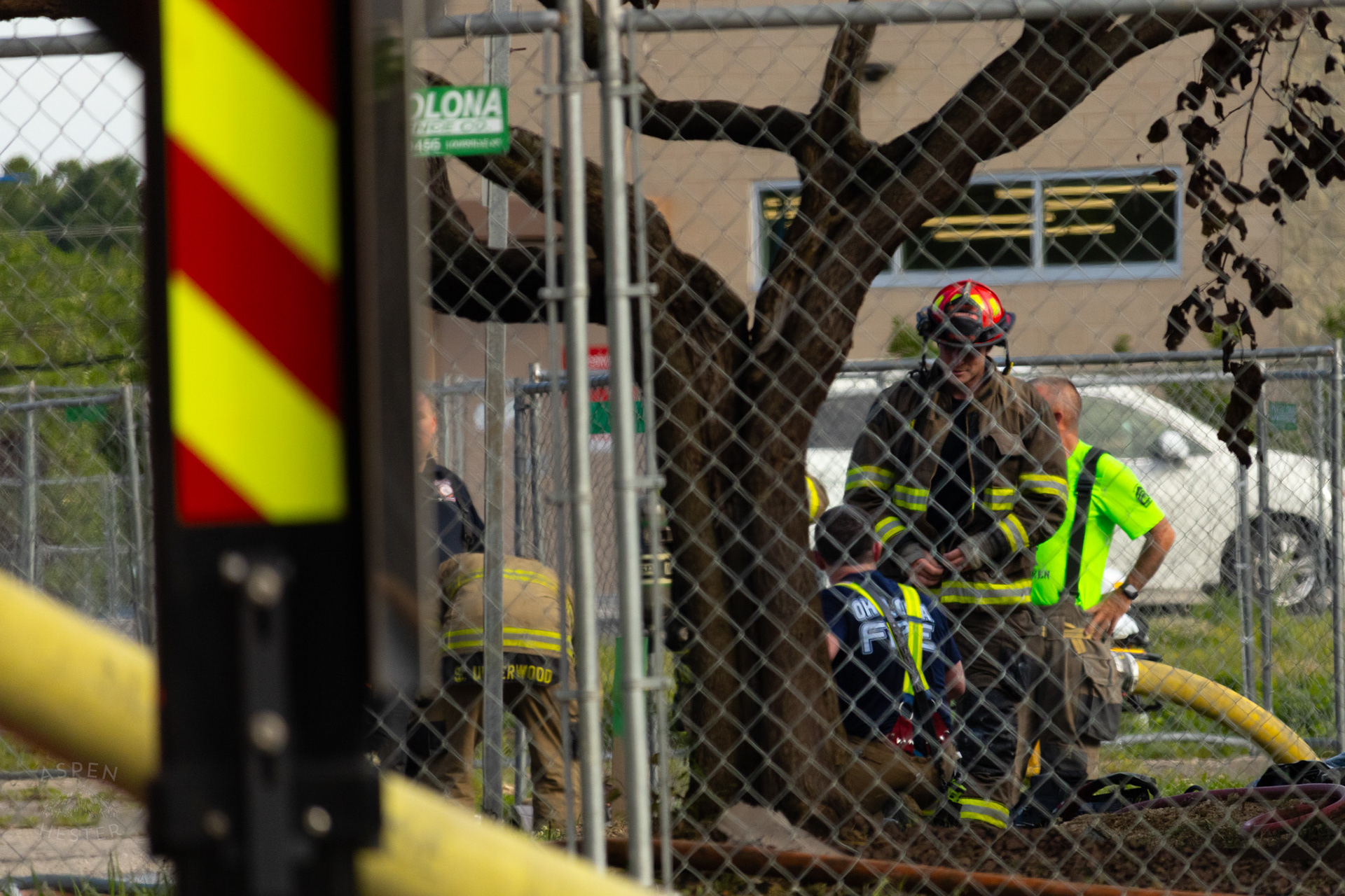 Zoneton Firetruck Battling Flames at The Old Library on Preston Highway. May 31st, 2024/Aspen Hester