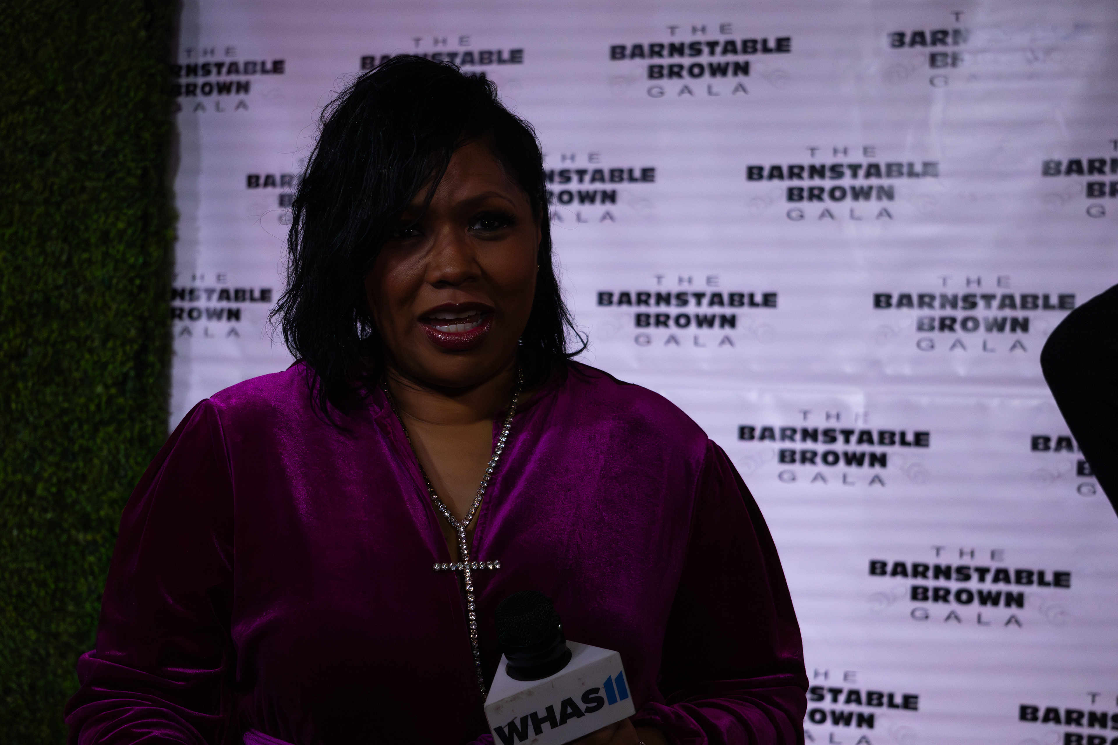Sherlene Shanklin Reporting for WHAS-11 at The 2024 Barnstable-Brown Gala. May 3rd, 2024/Aspen Hester