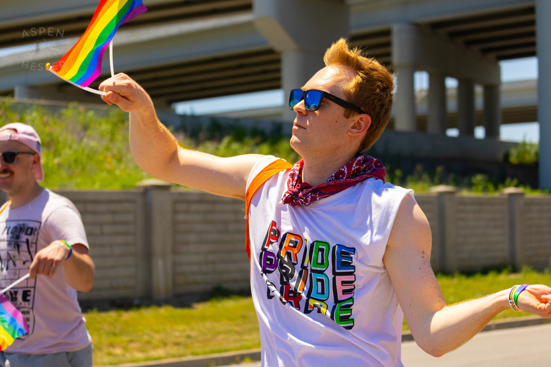 WHAS-11's Travis Breeze in The Kentuckiana Pride Parade. June 15th, 2024/Aspen Hester