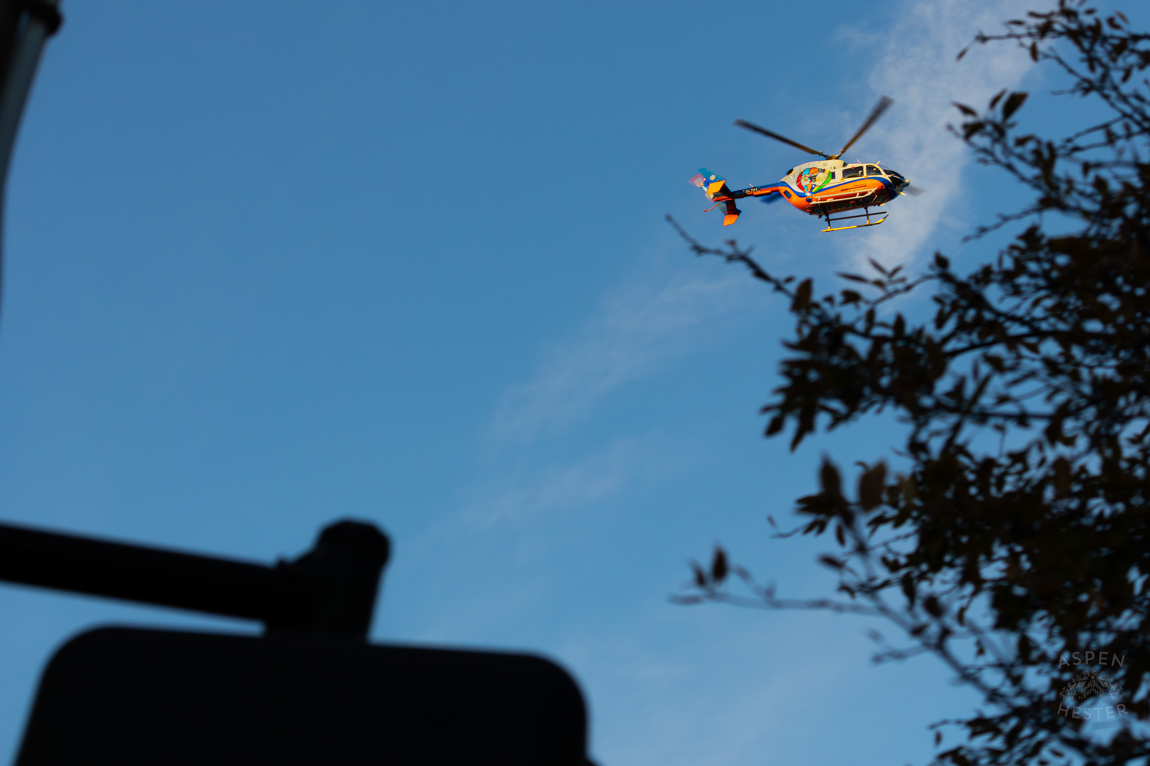 Kosair Kids Medical Helicopter Flies Over Nulu on A Saturday Evening. November 14th, 2024/Aspen Hester