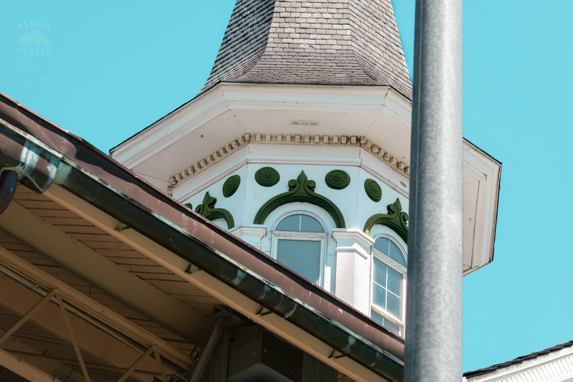 One of The Iconic Twin Spires at Churchill Downs During Thurby. April 30th, 2026/Aspen Hester