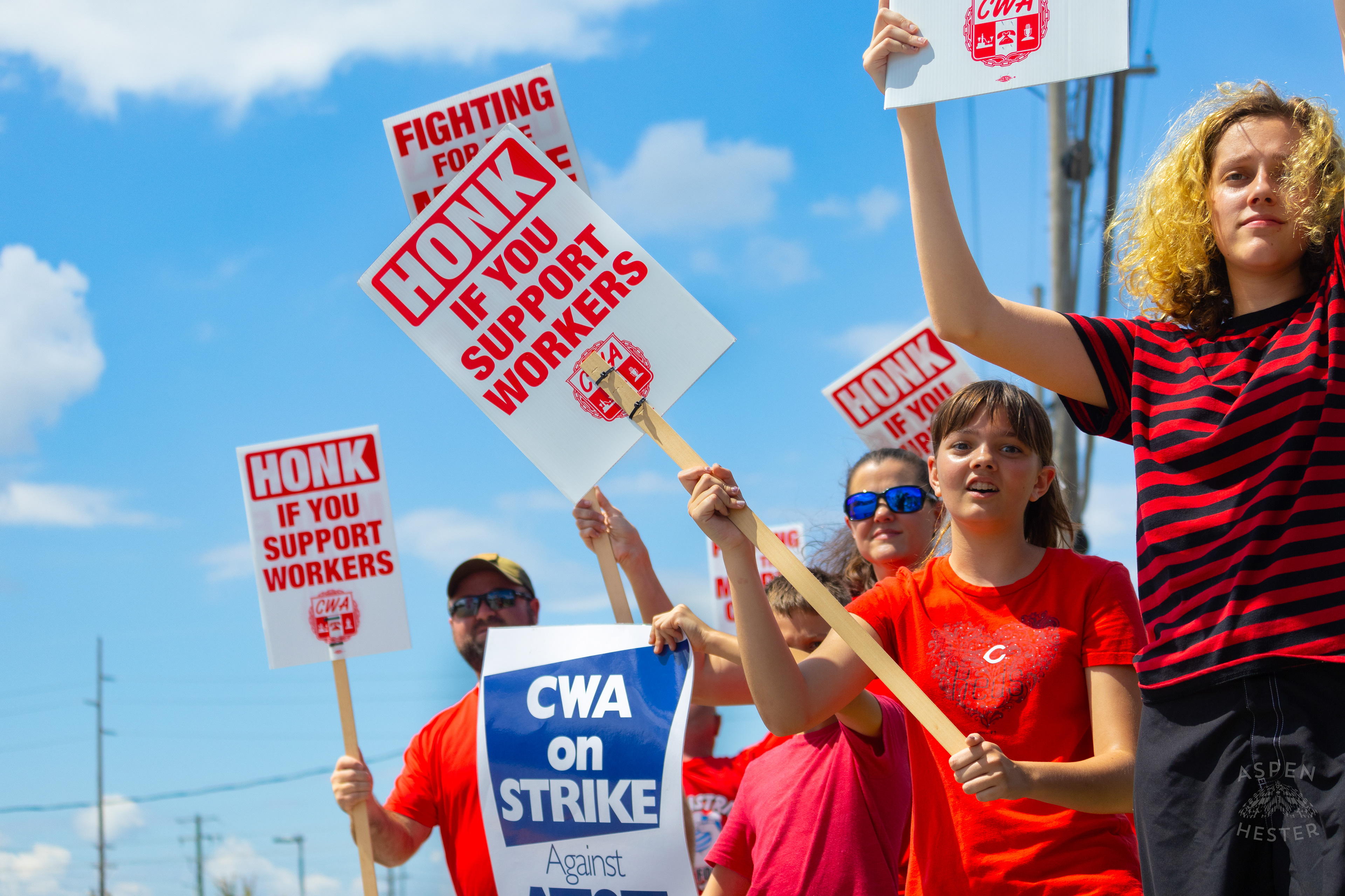 Members of The Communication Workers of America Union and Supporters Strike Against AT&T for Fair Pay and Benefits. August 18th, 2024/Aspen Hester