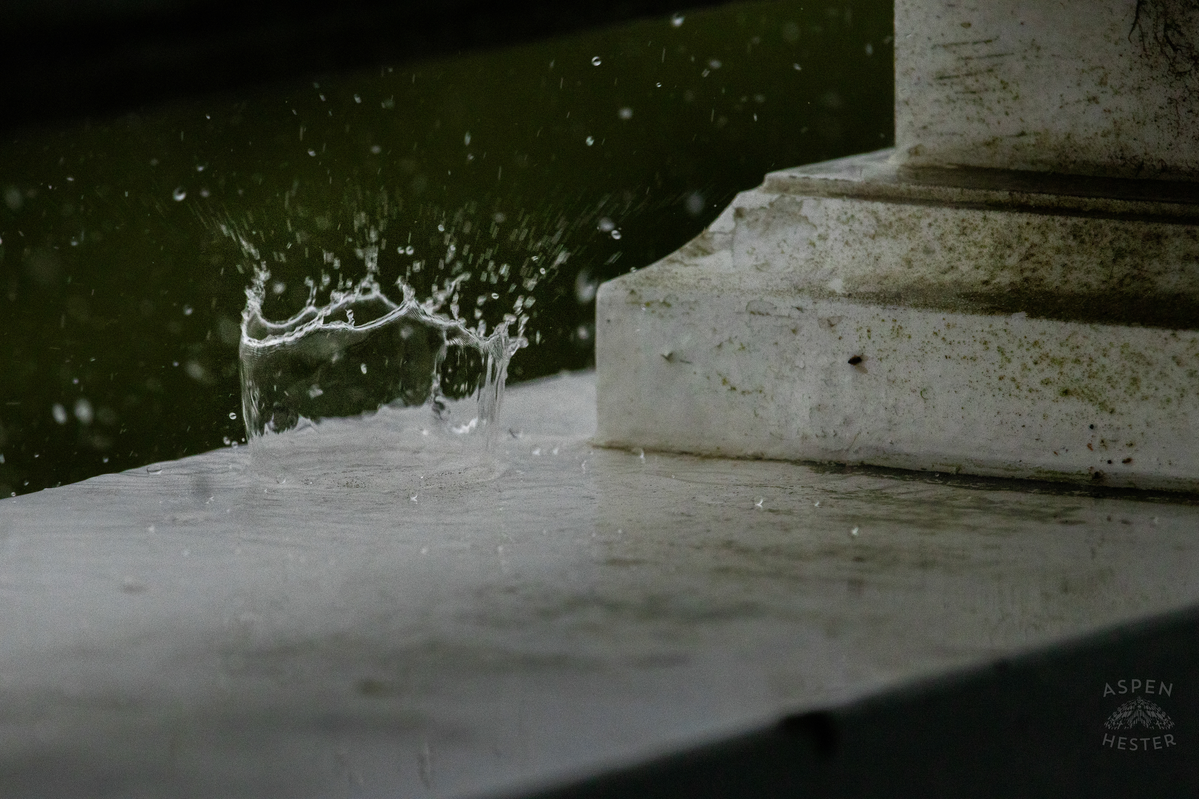 Raindrops as A Thunderstorm Rolls Over Tybee Island Georgia. June 27th, 2024/Aspen Hester