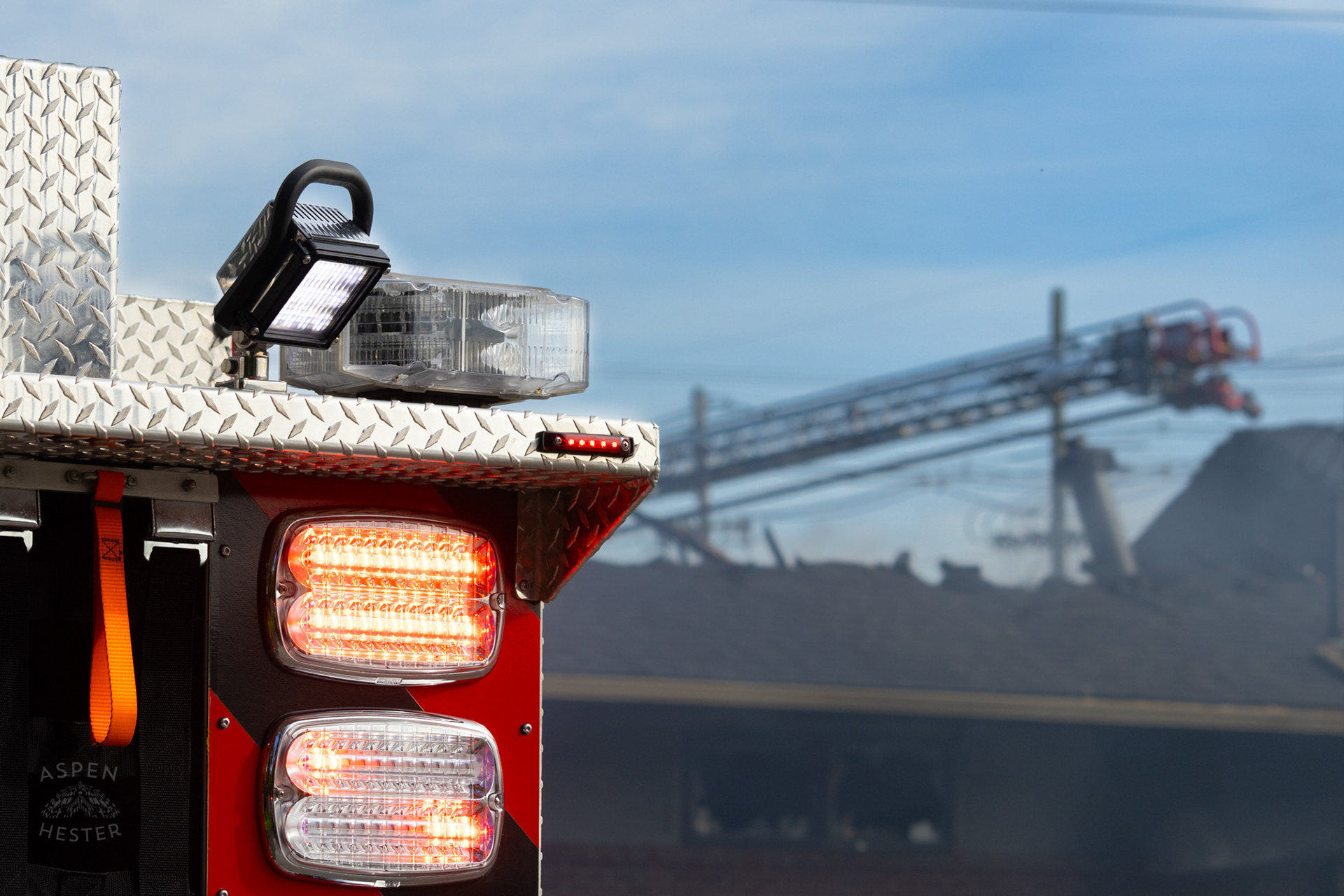 Zoneton Firetruck Battling Flames at The Old Library on Preston Highway. May 31st, 2024/Aspen Hester