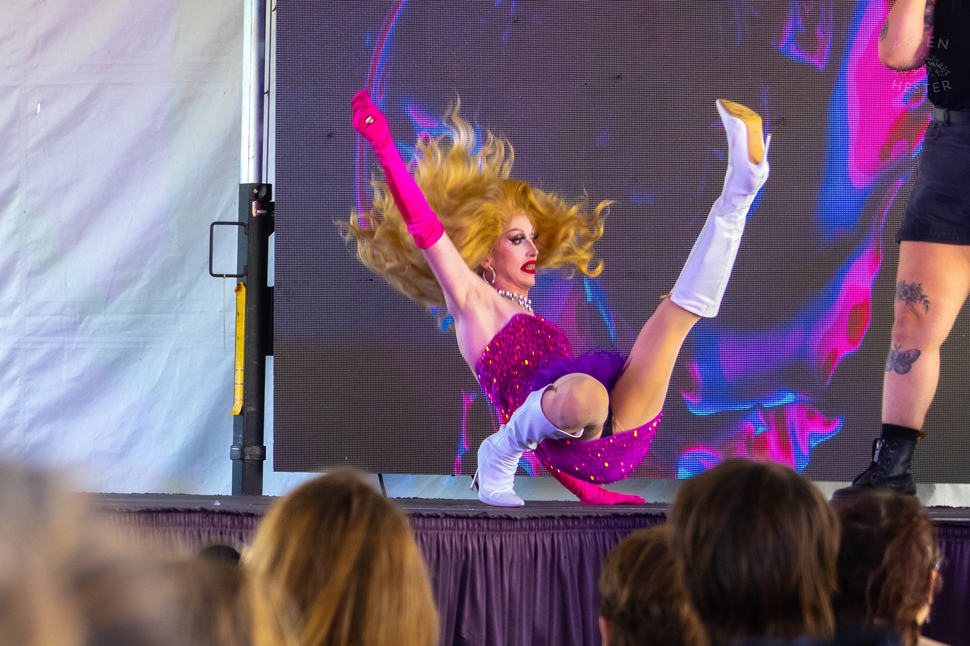 Drag Queen Lolita Velveeta Performing at The Kentuckiana Pride Festival. June 15th, 2024/Aspen Hester