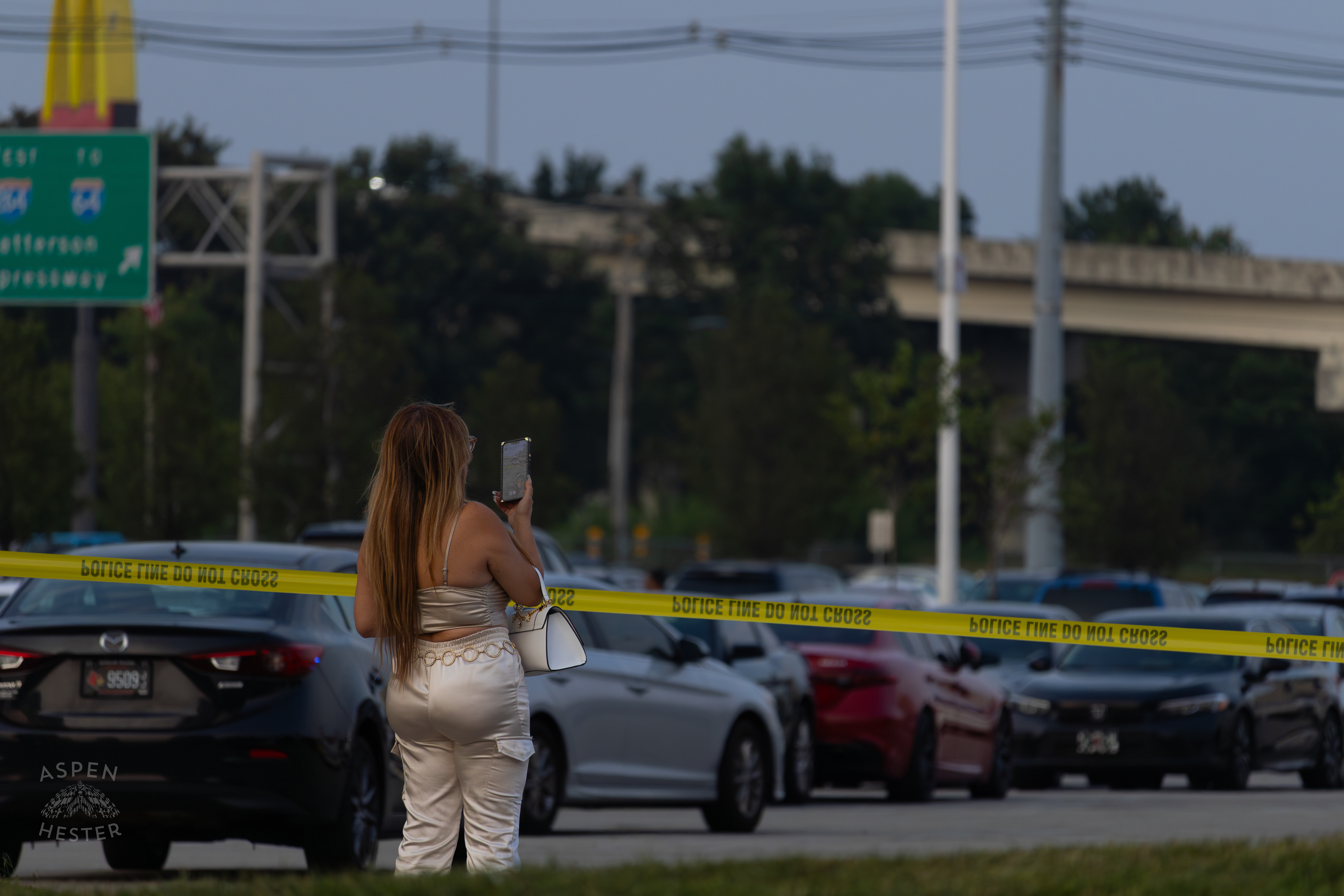 Witness Documenting Where A Man Shot Himself in The Head During A Police Stop Outside Mall St. Matthews. July 27th, 2024/Aspen Hester