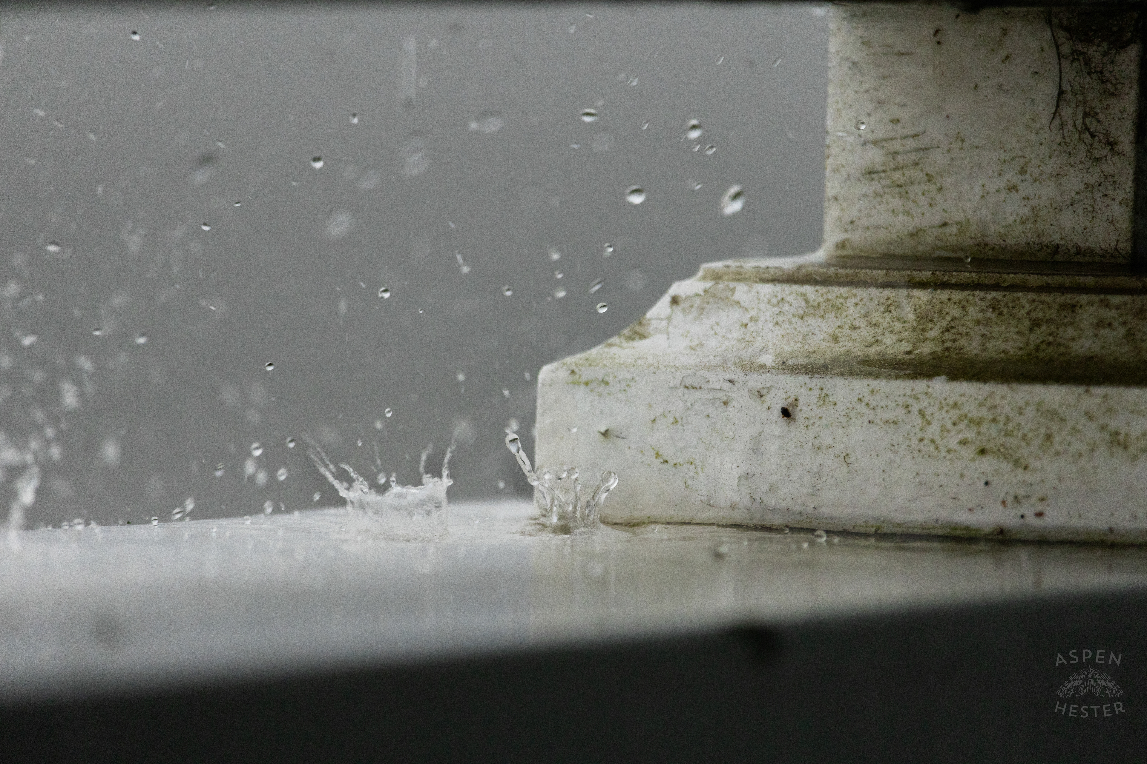Raindrops as A Thunderstorm Rolls Over Tybee Island Georgia. June 27th, 2024/Aspen Hester