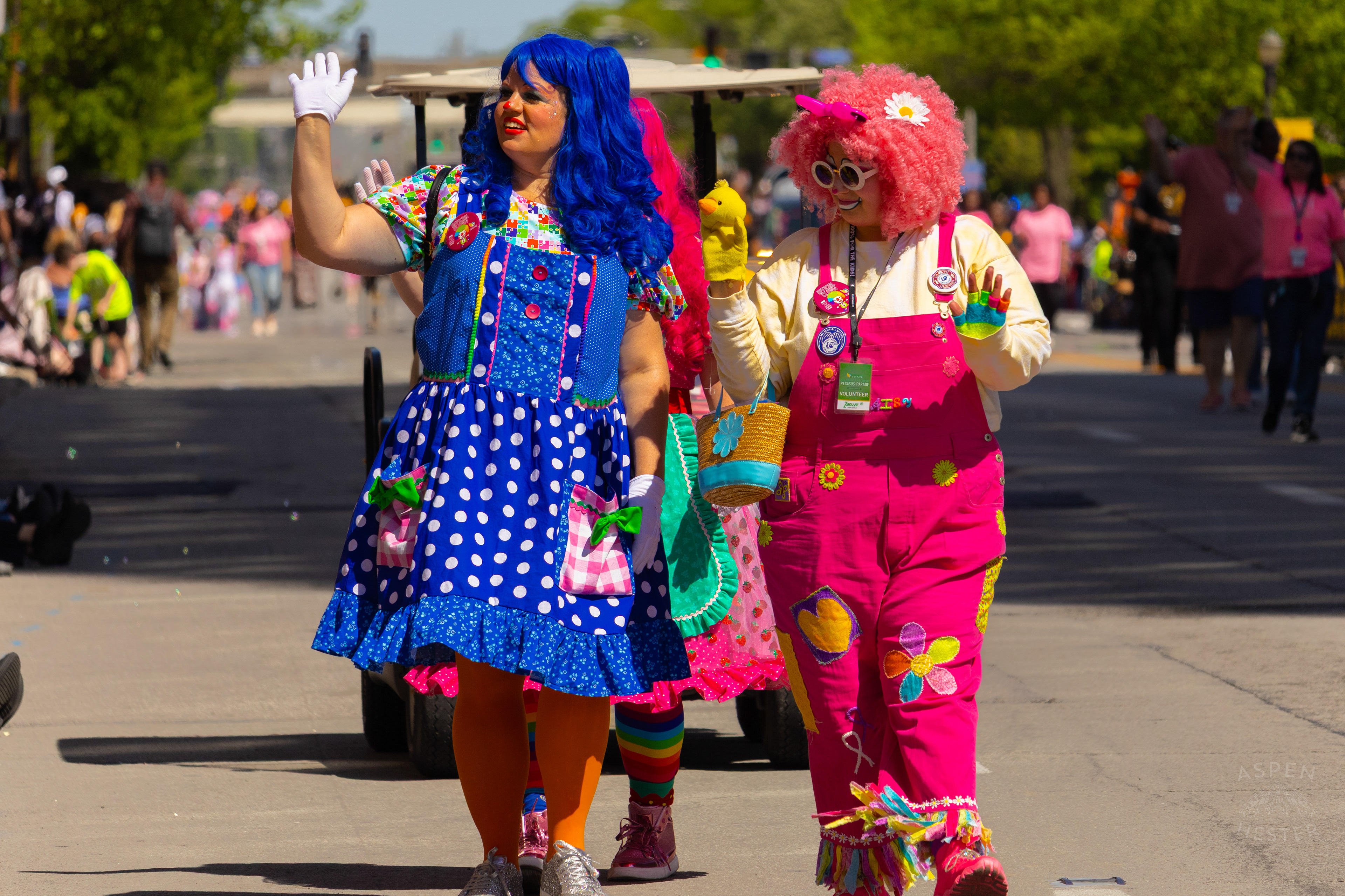The Derby Clowns Walk Down Broadway Greeting The Crowds of The 70th Annual Pegasus Parade. April 27th, 2025/Aspen Hester