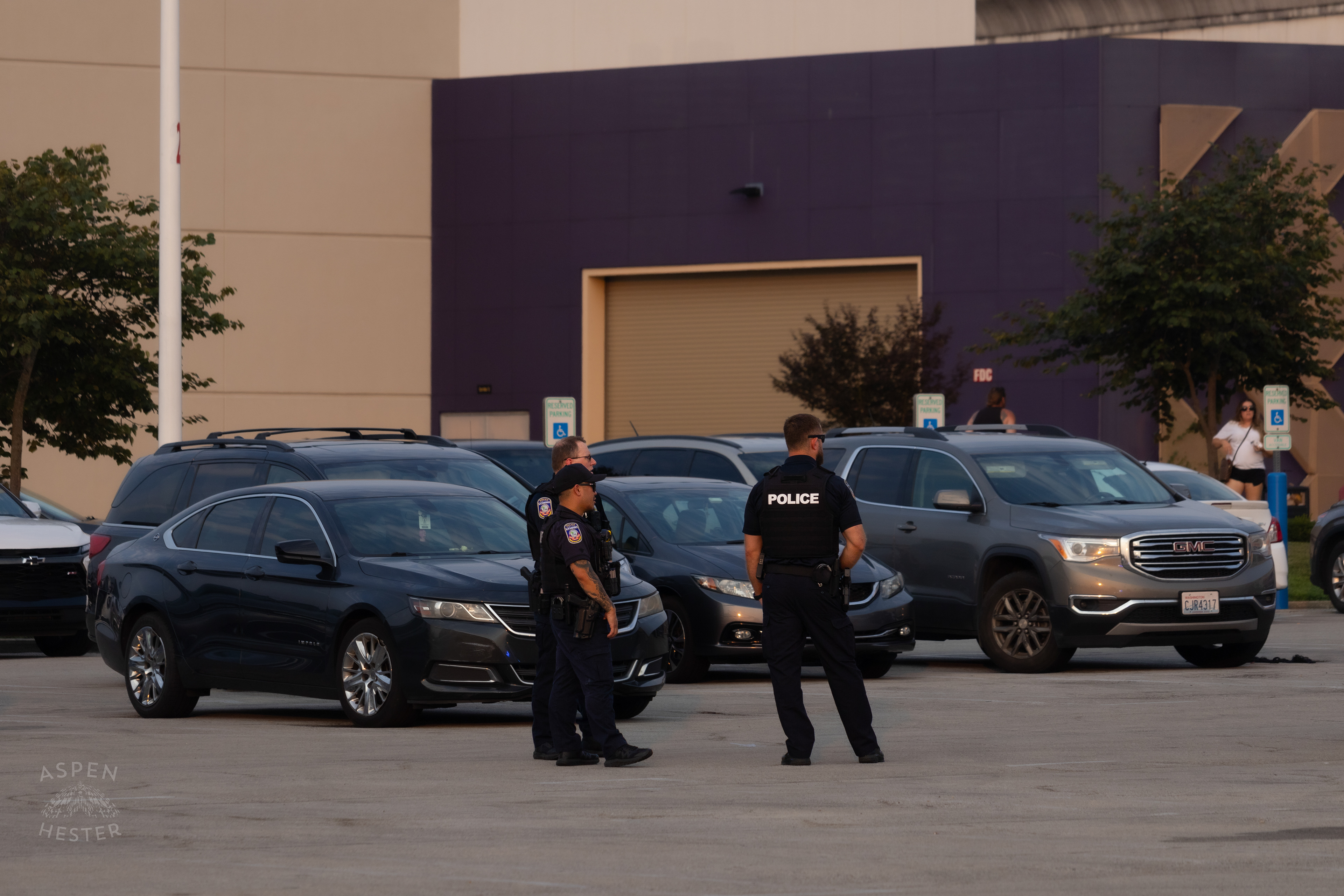 Cops Lingering Around The Scene Where A Man Shot Himself in The Head During A Police Stop Outside Mall St. Matthews. July 27th, 2024/Aspen Hester