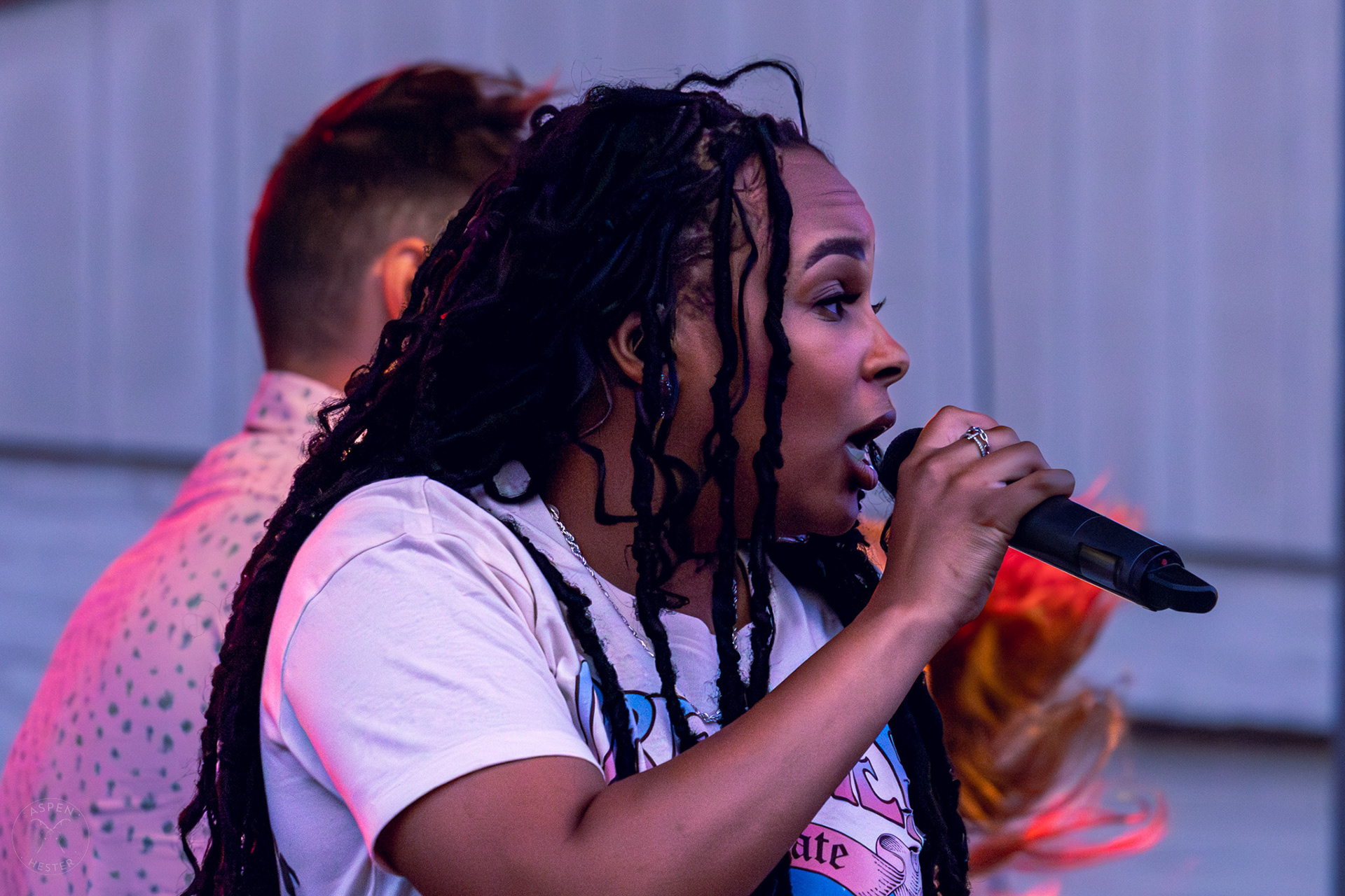 The Juicebox Heroes' Peyton Conners Singing At Clarksville 'Good Times' Summer Concert Series. May 11th, 2024/Aspen Hester