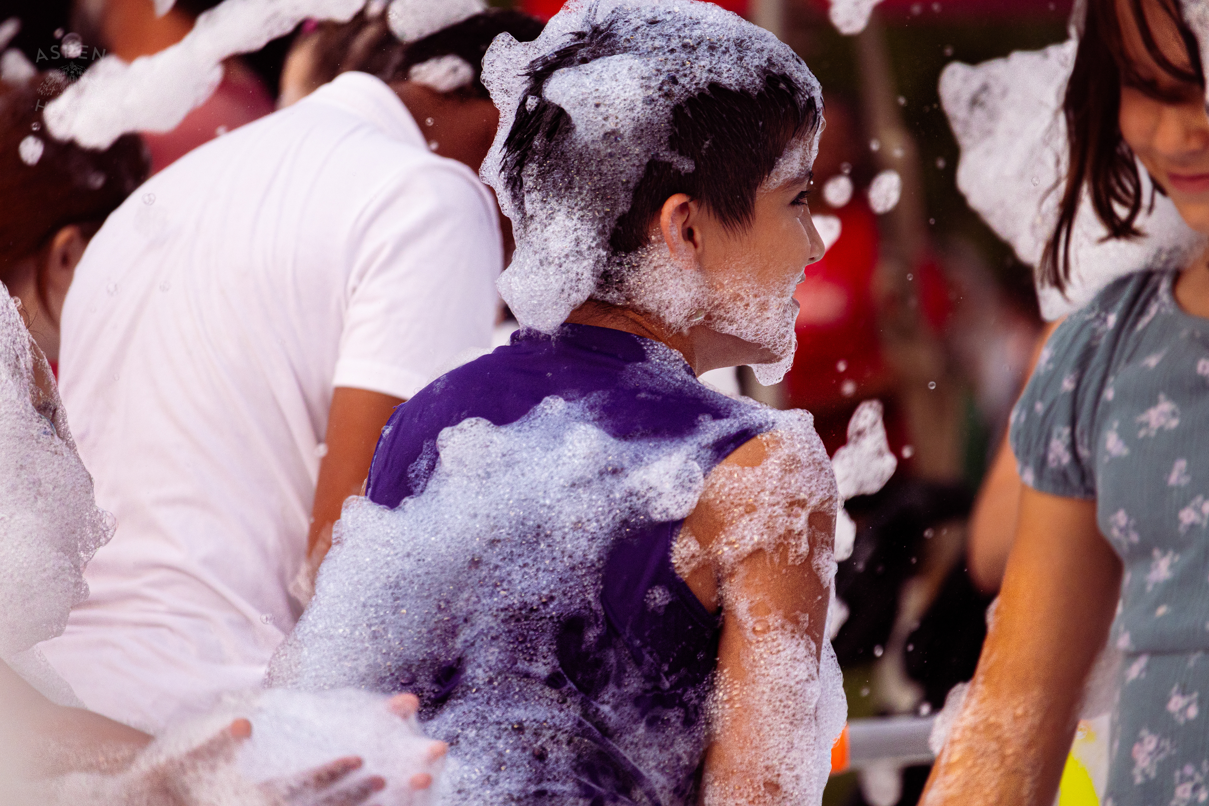 Kid Playing in the Bubble Party at Waterfront Park Fourth of July. July 4th, 2024/Aspen Hester