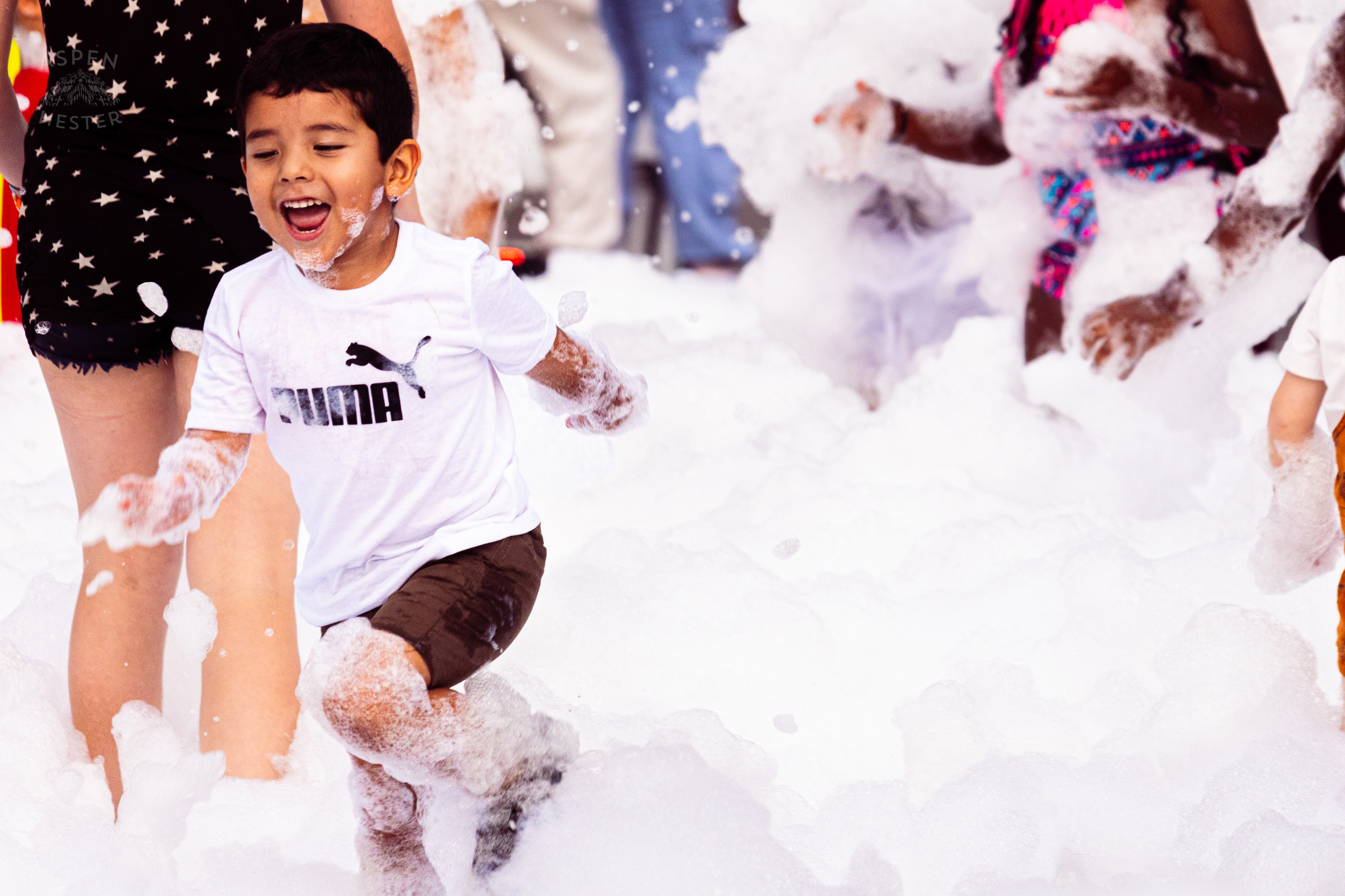 Kid Playing in the Bubble Party at Waterfront Park Fourth of July. July 4th, 2024/Aspen Hester