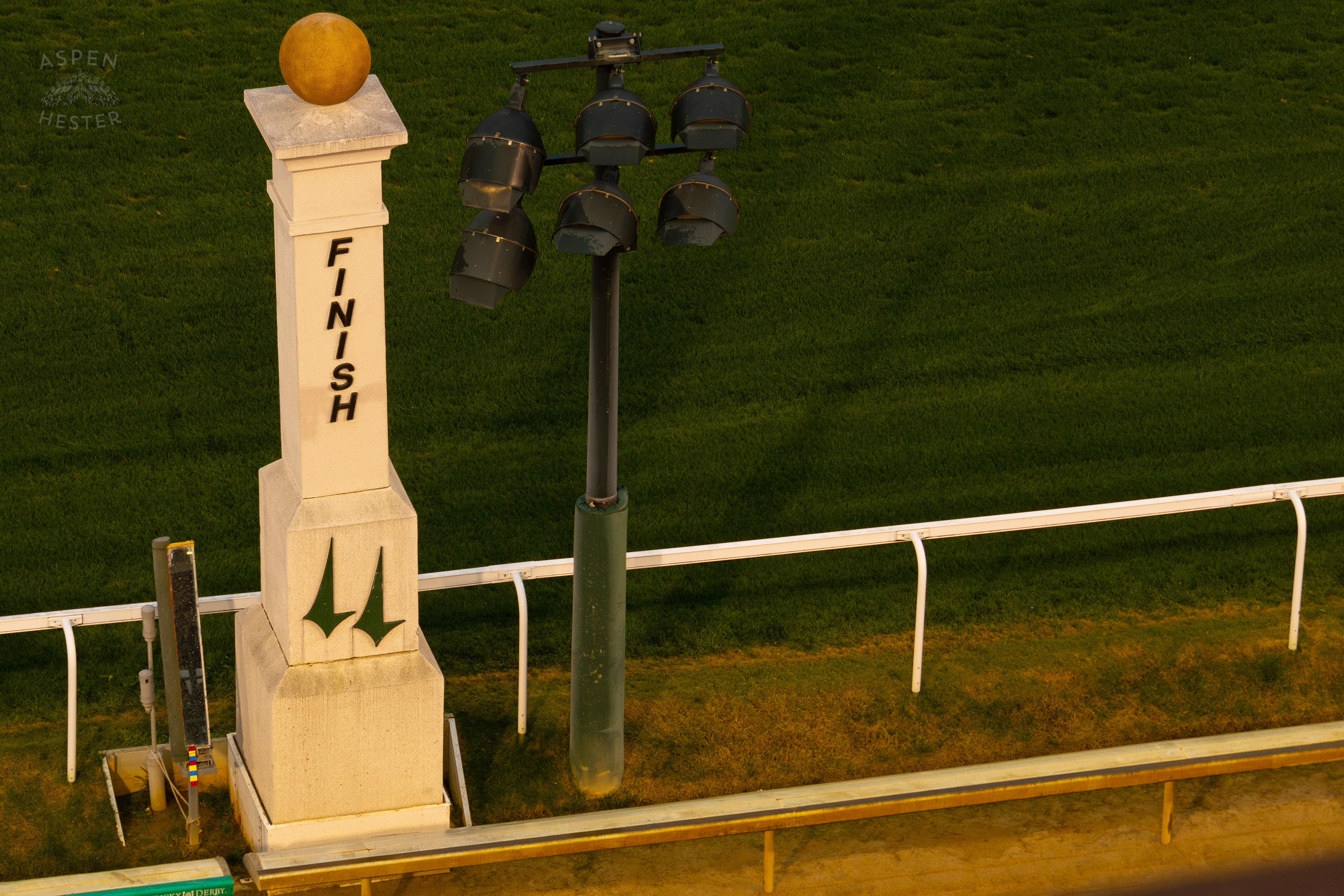 The Infamous Finish Post at Churchill Downs On The Day Bob Baffert Returned After A 3 Year Suspension. November 27th, 2024/Aspen Hester