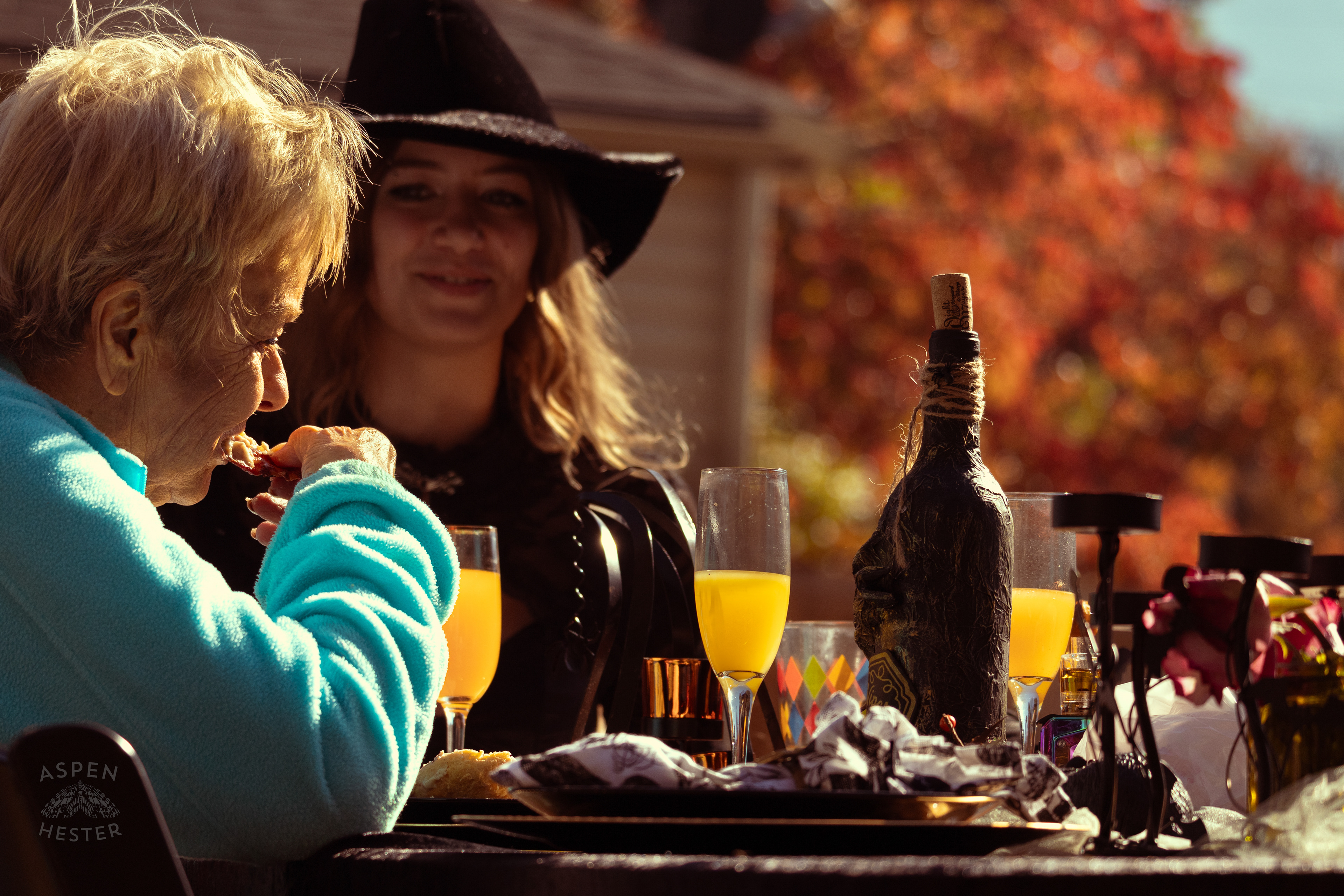 Witches Enjoying Brunch at Stacey Edrington’s Yearly Witches Brunch in Mt. Washington. October 26th, 2024/Aspen Hester
