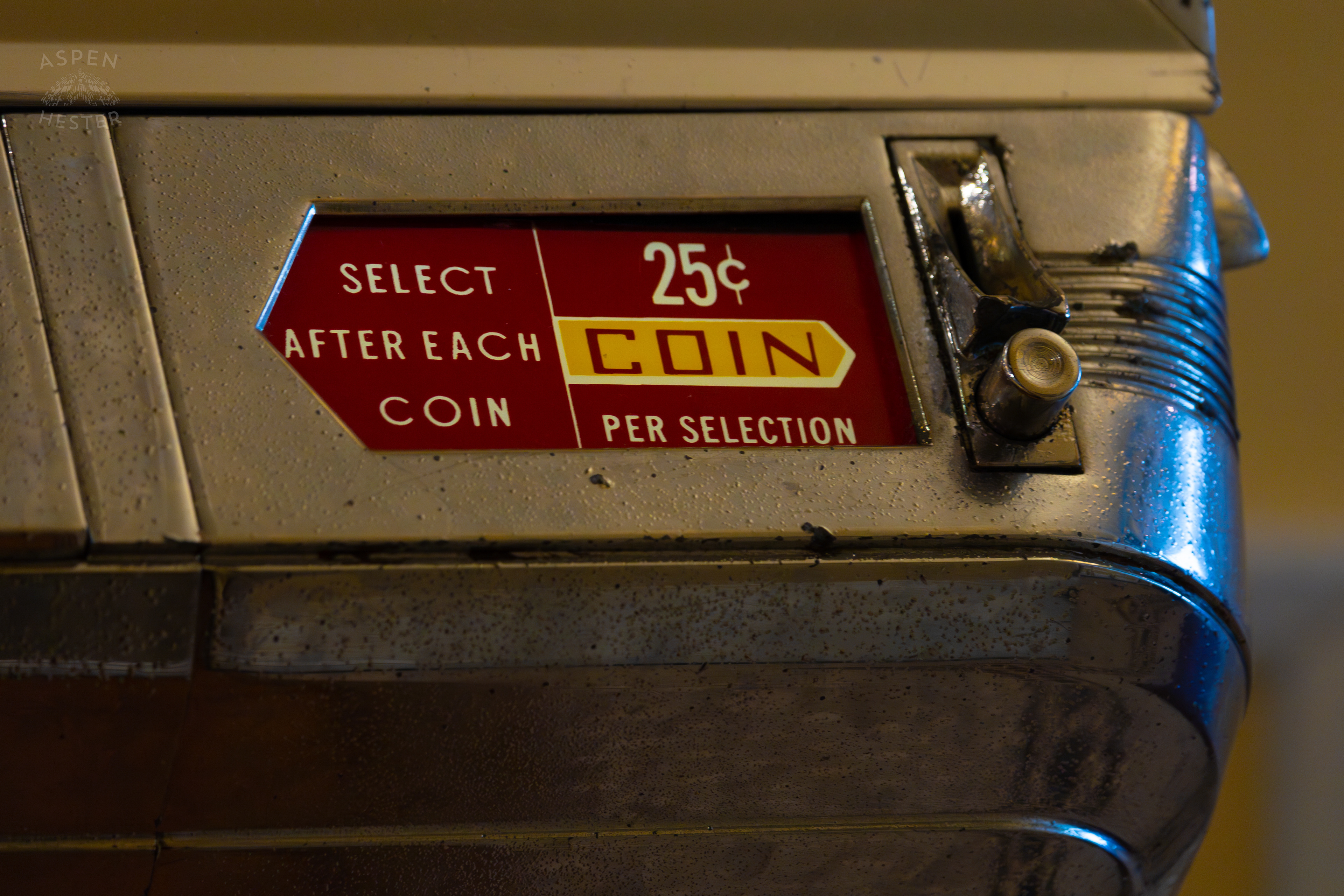 Coin Slot on A Juke Box in Leopold's Ice Cream In Savannah Georgia. June 24th, 2024/Aspen Hester