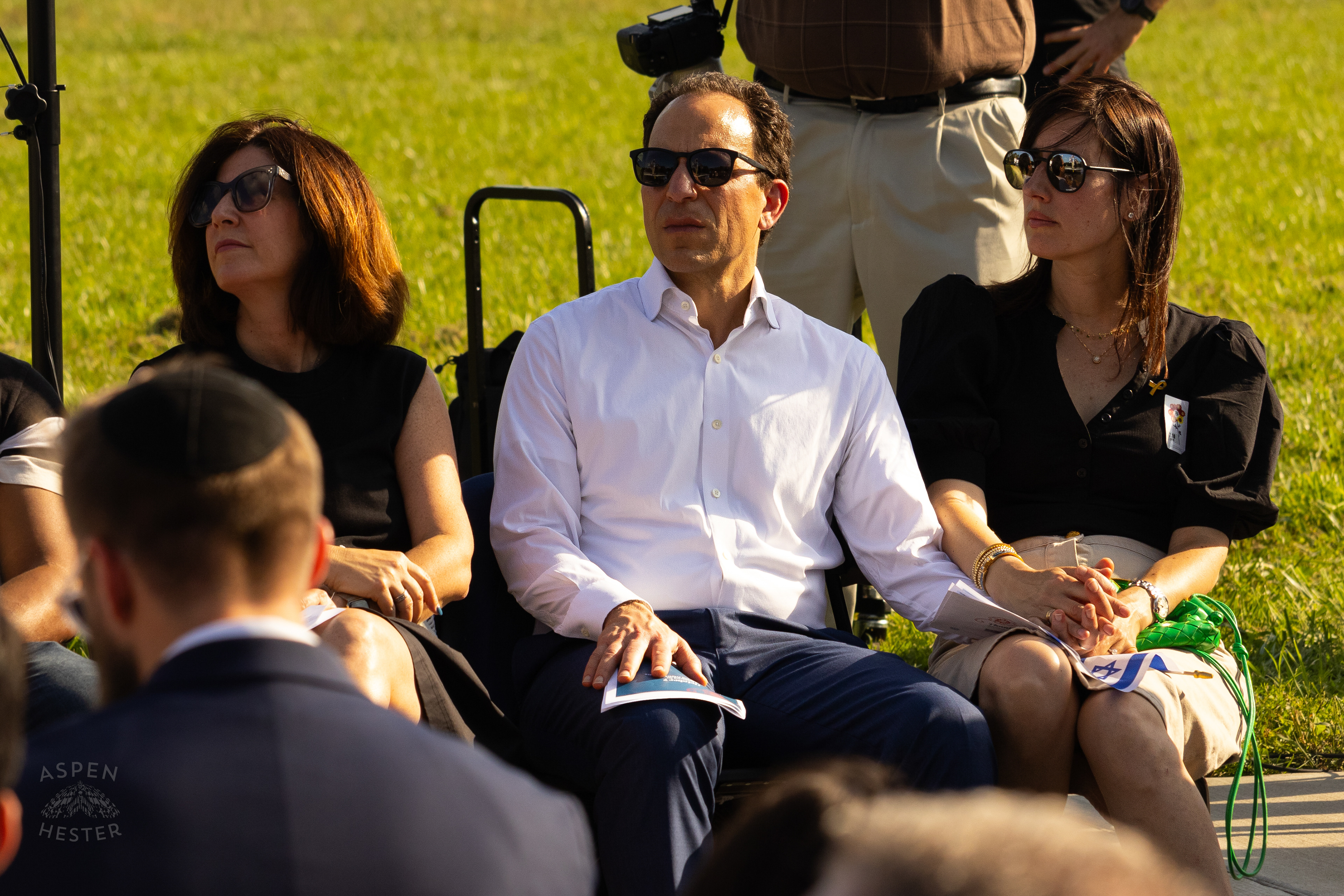 Mayor Craig Greenberg and First Lady Rachel Greenberg Hold Hands in The Crowd Gathered at The Trager Jewish Community Center to Remember The Victims and Pray for Peace One Year After The October 7th 2023 Hamas Attack. October 6th, 2024/Aspen Hester