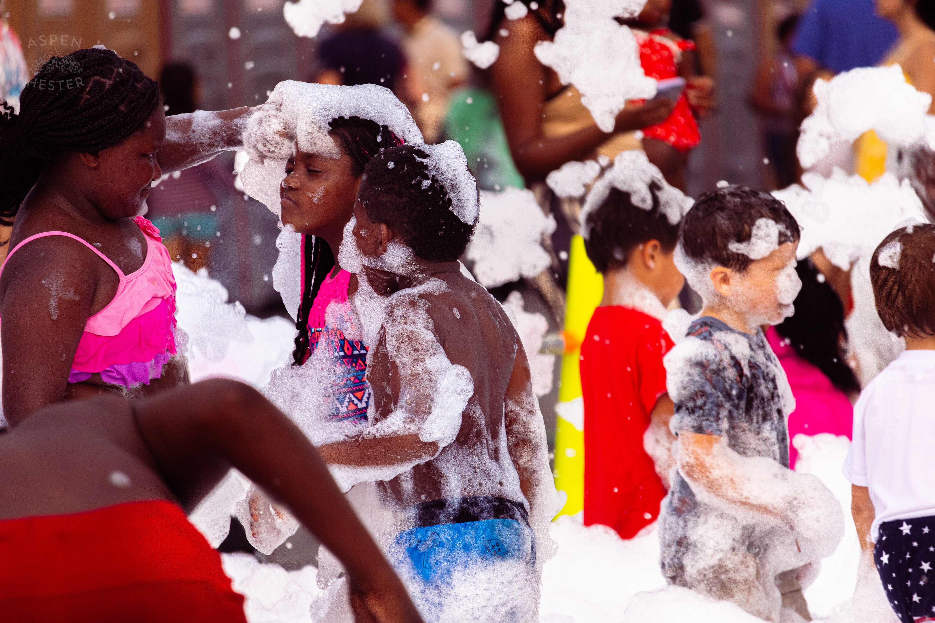 Kids Playing in the Bubble Party at Waterfront Park Fourth of July. July 4th, 2024/Aspen Hester