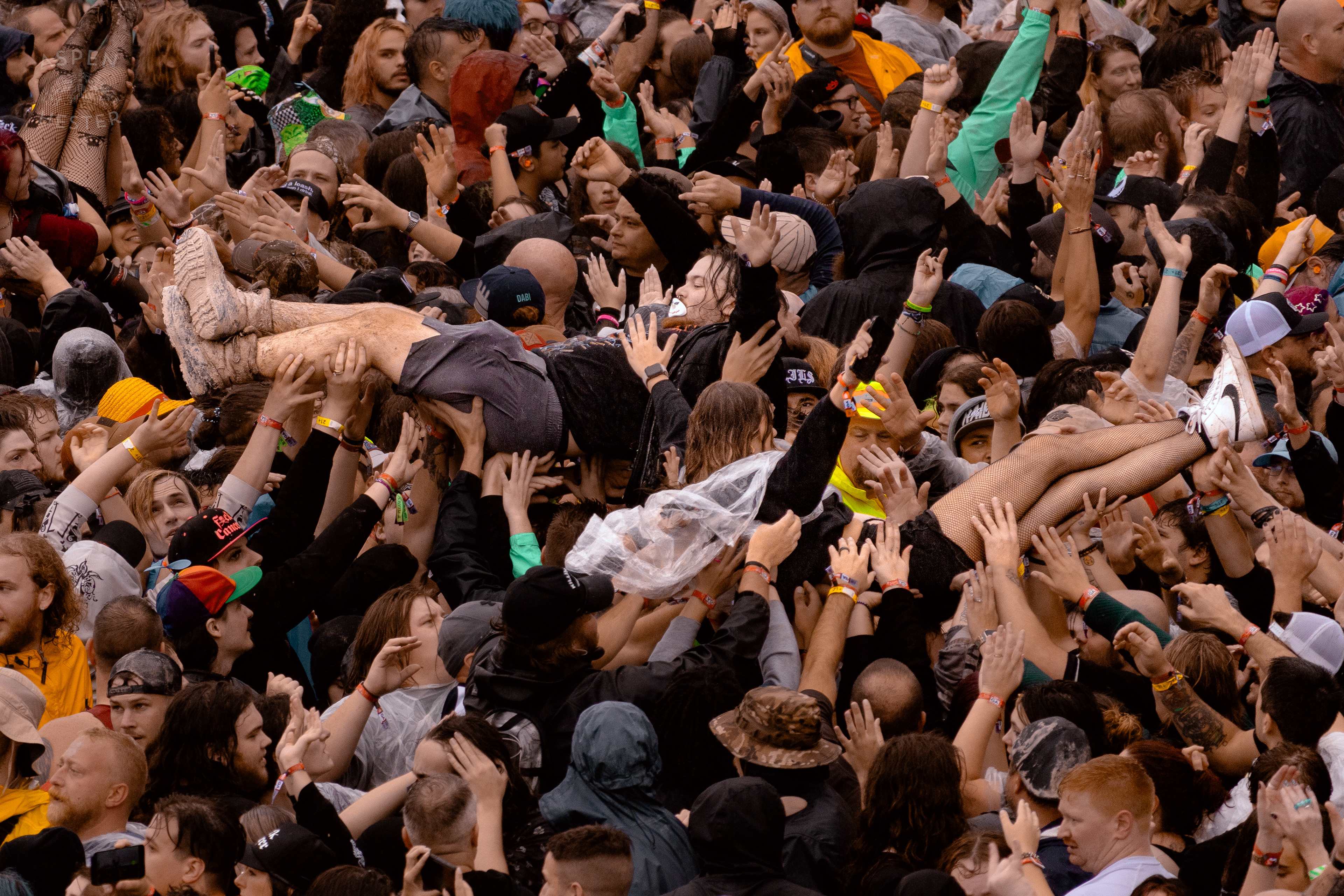 Crowd Surfers During Sleeping with Sirens Set at Louder than Life’s Saturday Shows. September 28th, 2024/Aspen Hester 