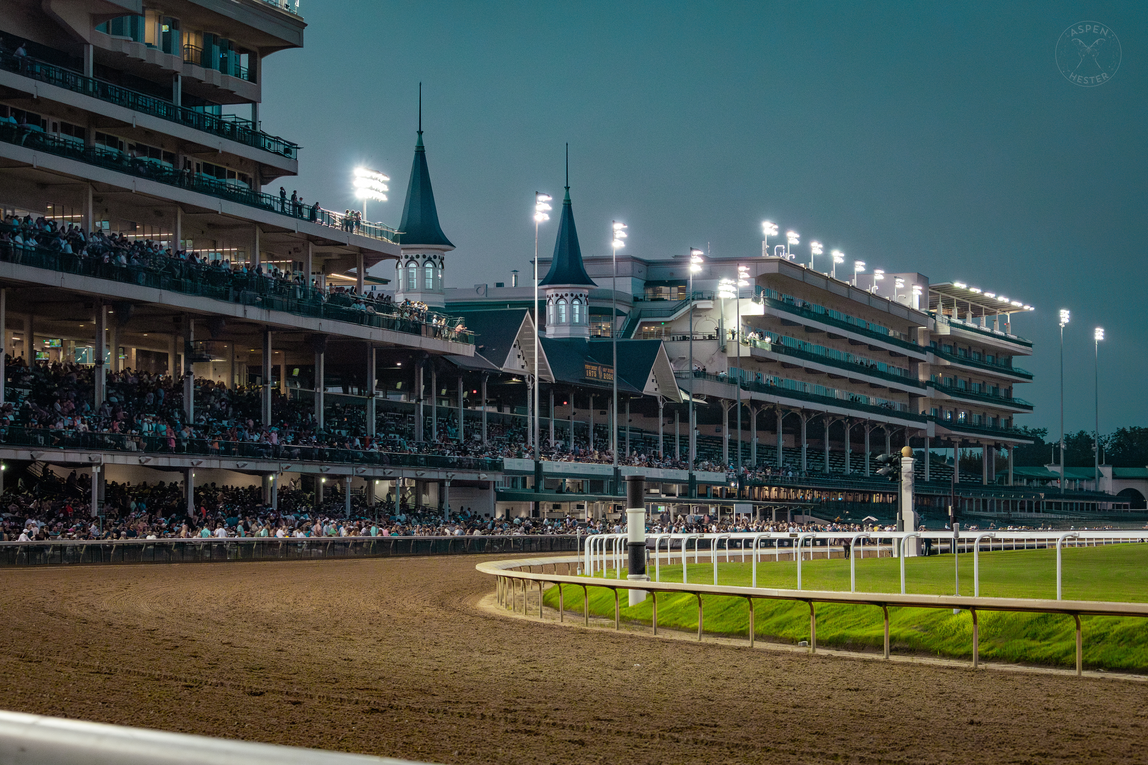 The Twin Spires Over Downs After Dark. May 18th, 2024/Aspen Hester