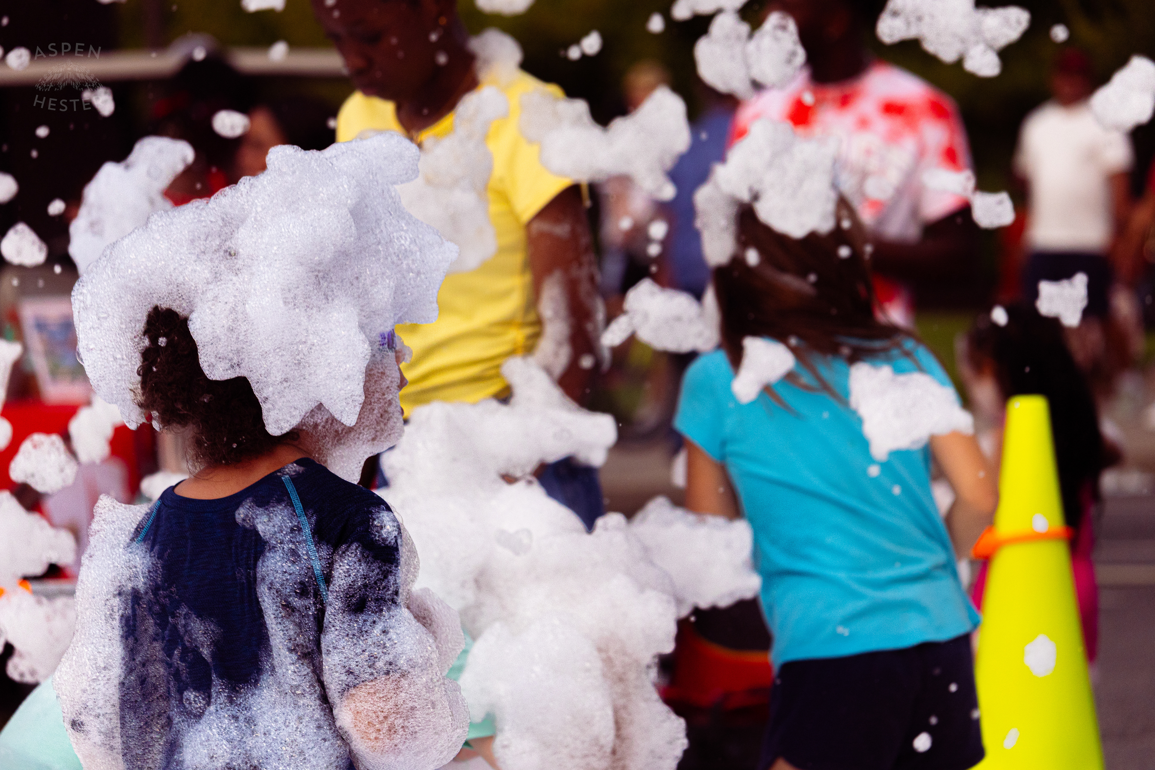 Kid Playing in the Bubble Party at Waterfront Park Fourth of July. July 4th, 2024/Aspen Hester