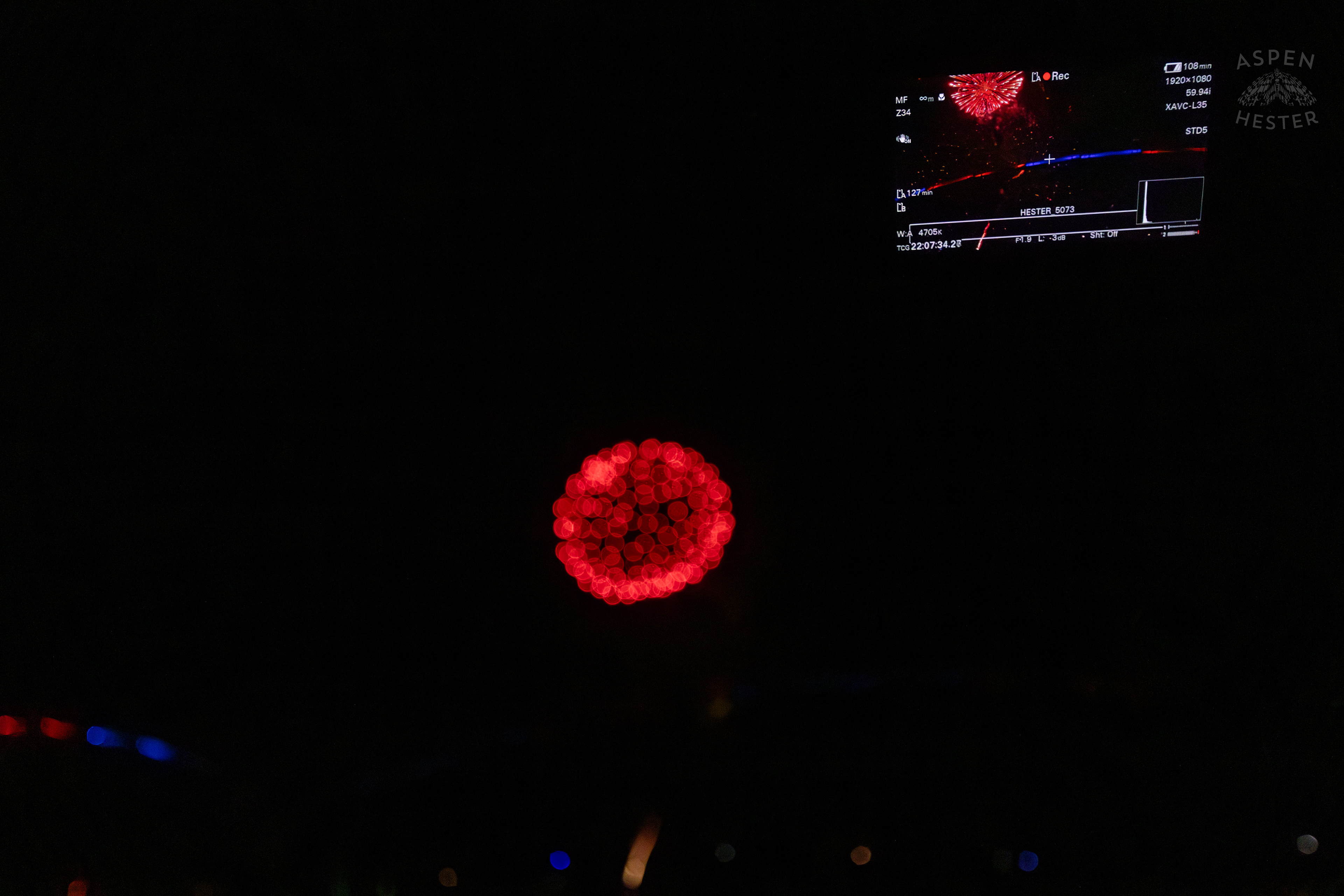 The Fireworks Show at Waterfront Park Fourth of July Through a Viewfinder. July 4th, 2024/Aspen Hester