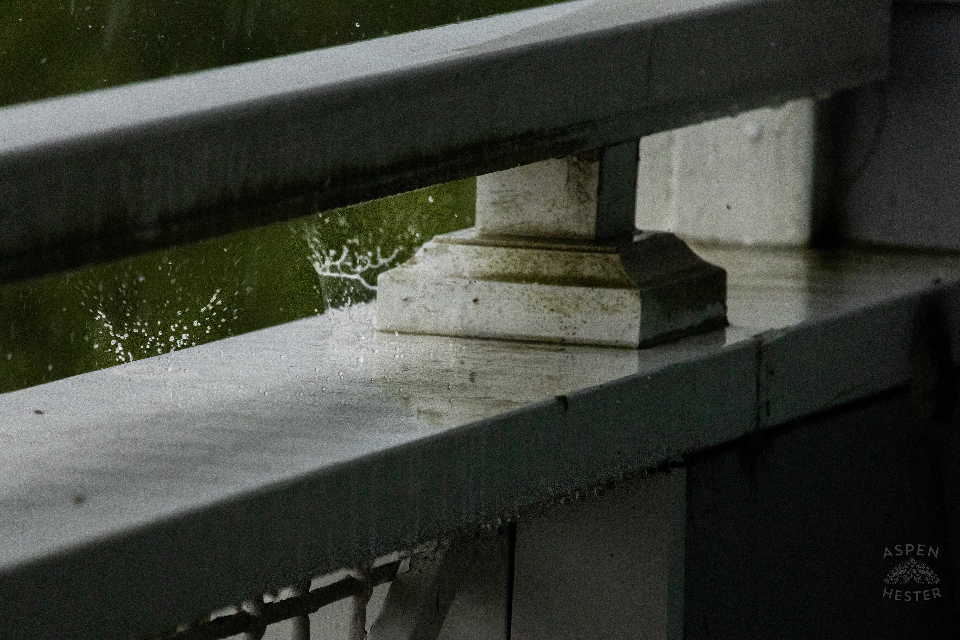 Raindrops as A Thunderstorm Rolls Over Tybee Island Georgia. June 27th, 2024/Aspen Hester
