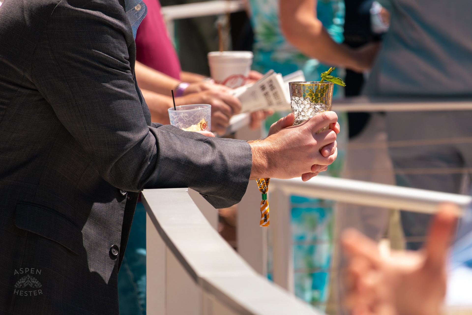 Drinking Bourbon Near The Paddock at Churchill Downs During Thurby. April 30th, 2026/Aspen Hester
