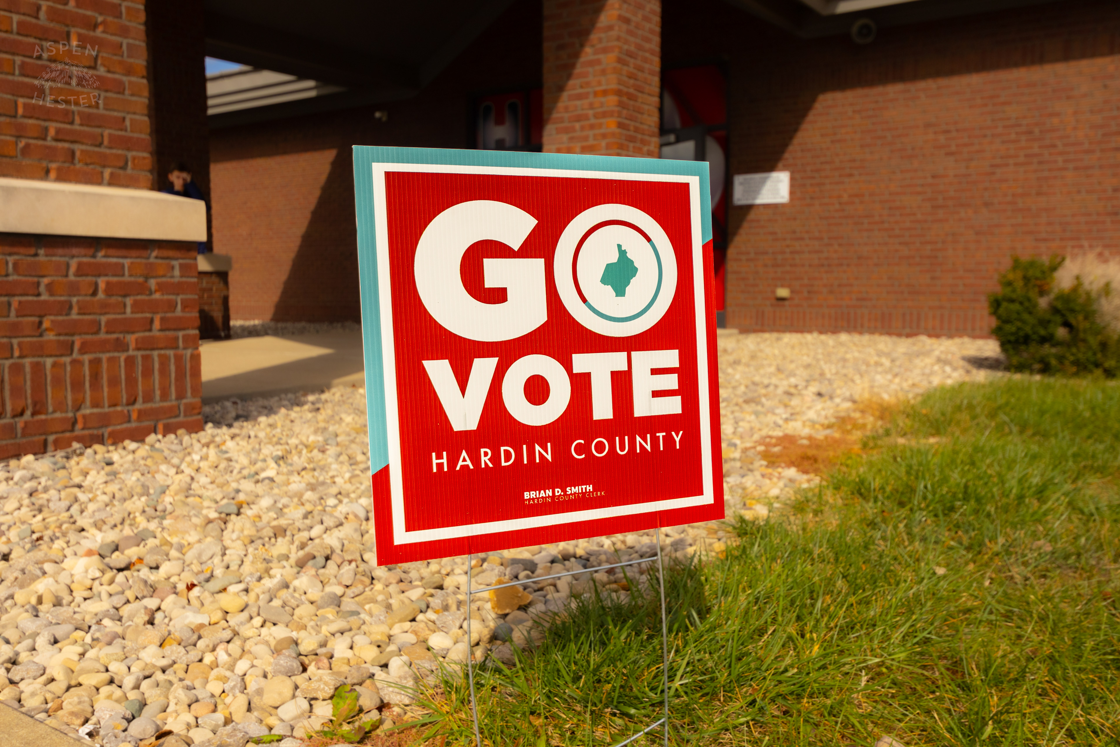 “Go Vote Hardin County” Sign Outside Heartland Elementary School, A Polling Place for The 2024 Election in Hardin County. November 5th, 2024/Aspen Hester