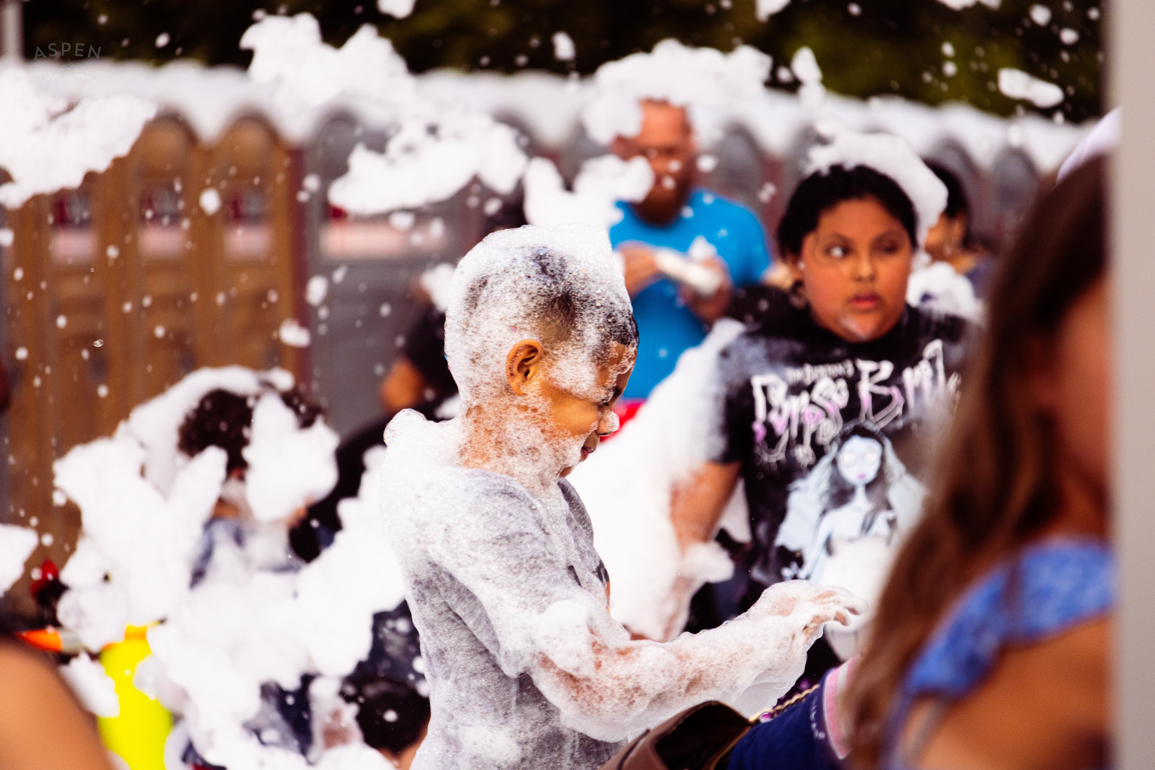 Kid Playing in the Bubble Party at Waterfront Park Fourth of July. July 4th, 2024/Aspen Hester