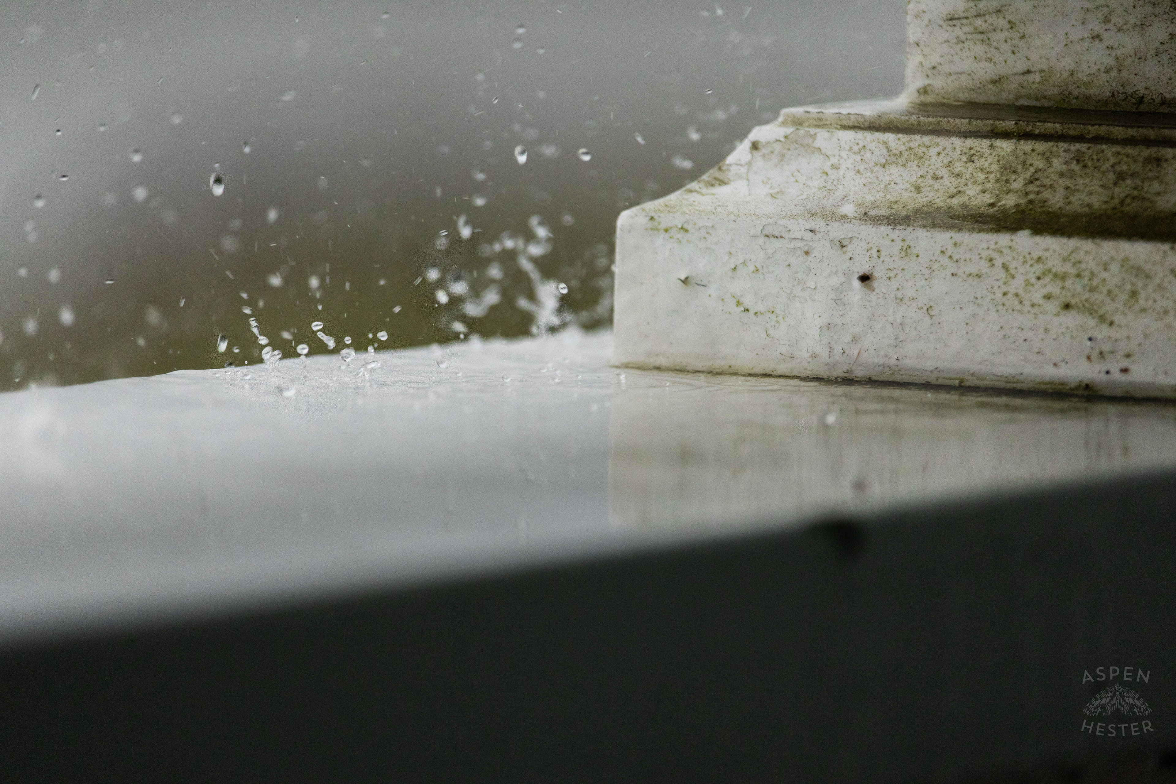 Raindrops as A Thunderstorm Rolls Over Tybee Island Georgia. June 27th, 2024/Aspen Hester