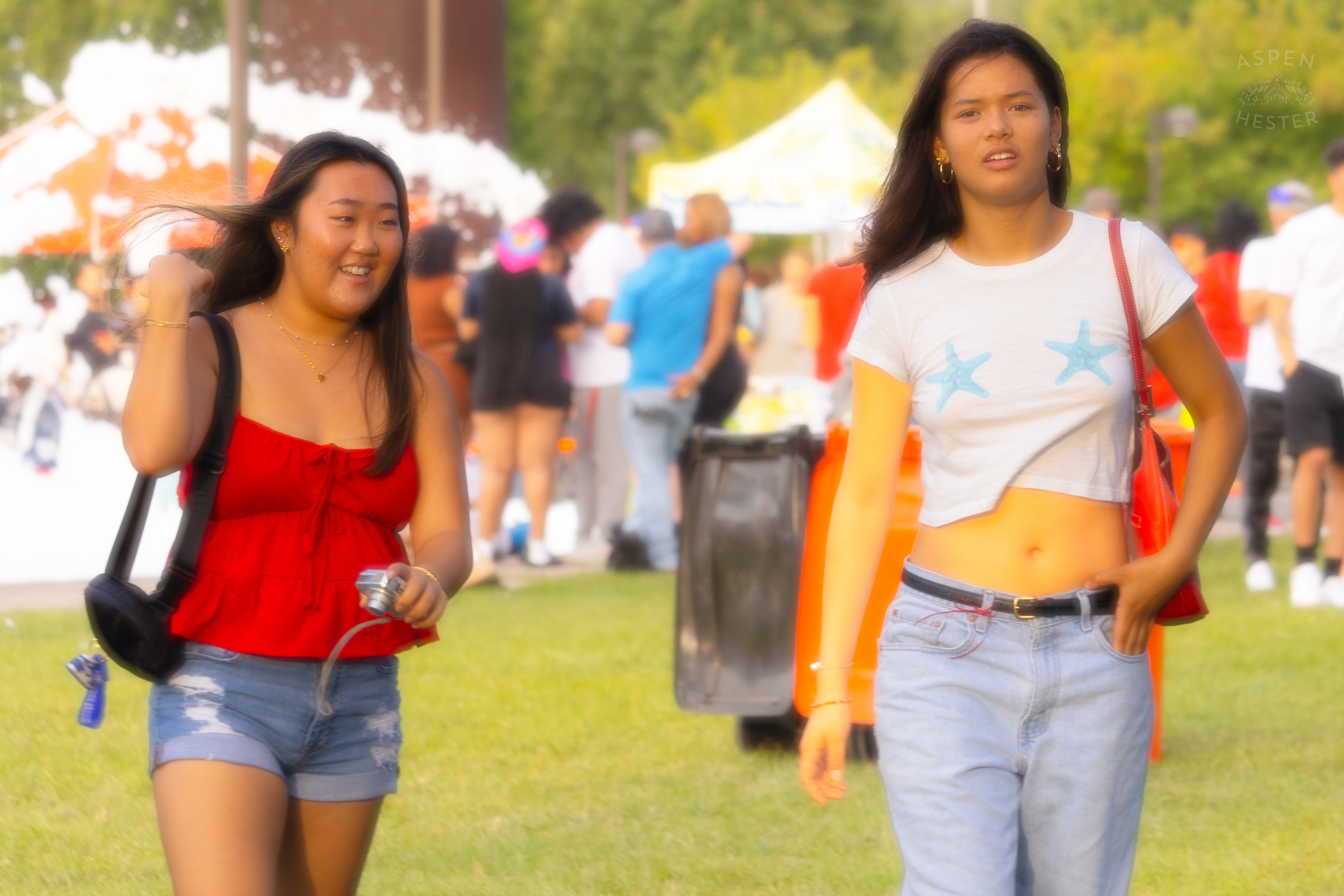 Festive Attendees at Waterfront Park 4th of July. July 4th, 2024/Aspen Hester