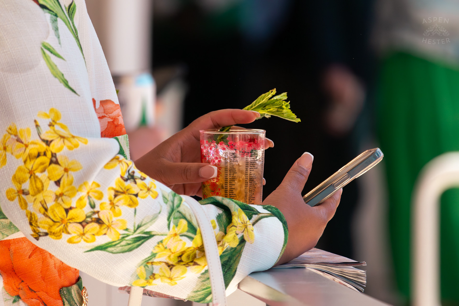 A Mint Julep Sipped from A Commemorative Glass at Churchill Downs During Thurby. April 30th, 2026/Aspen Hester