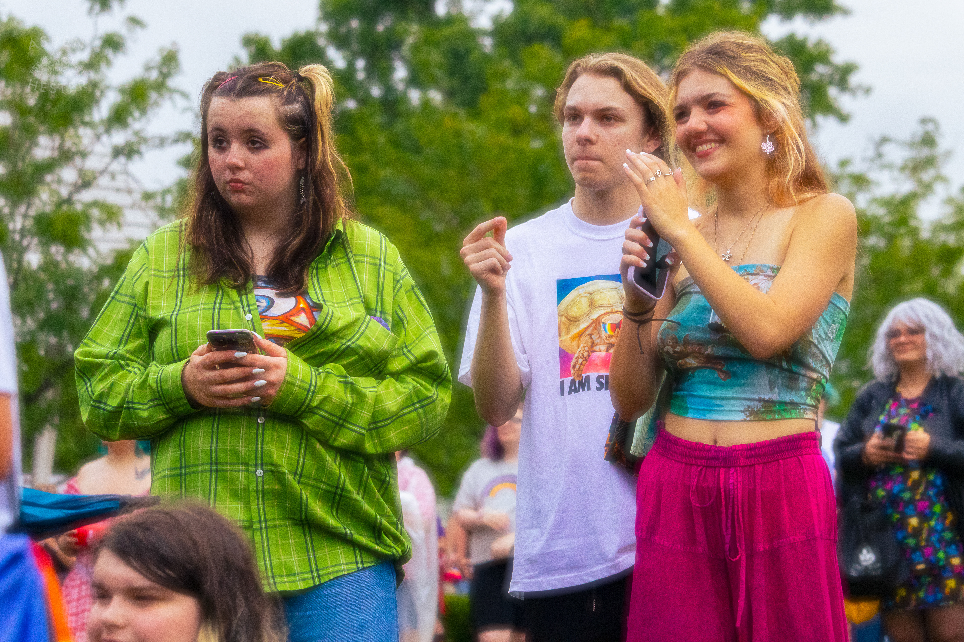 Cheering for Pride Bar's Family Friendly Drag Show at Southern Indiana Pride. June 1st, 2024/Aspen Hester