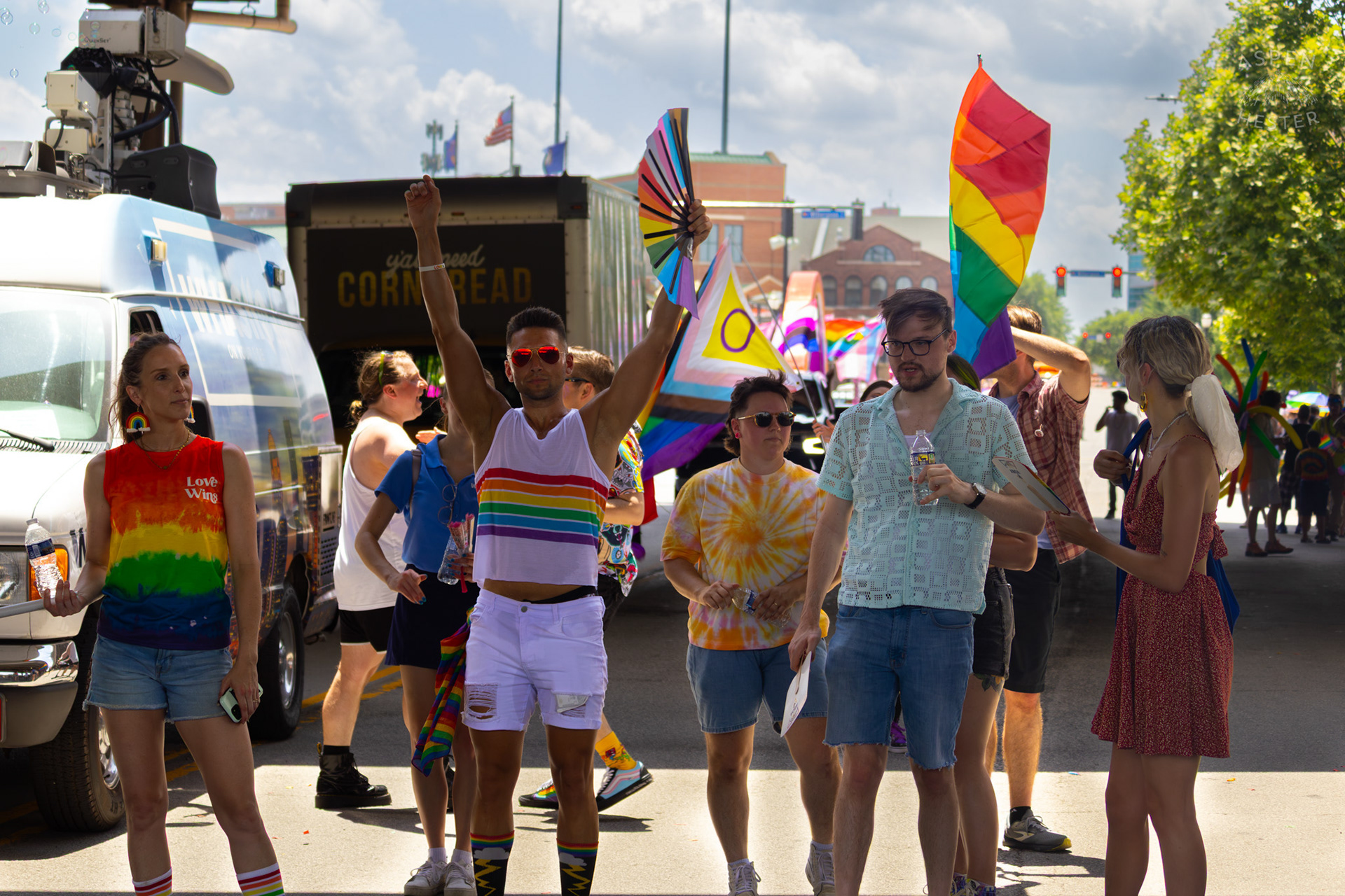 The WHAS-11 Team Braving The Heat To Walk in The Annual Parade at Kentuckiana Pride 2025. June 21th, 2025/Aspen Hester 