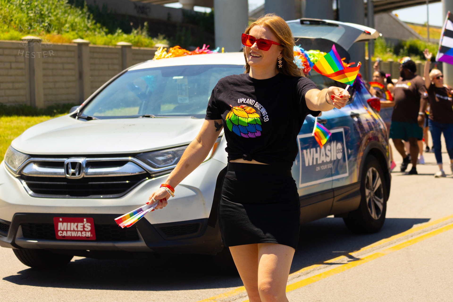 WHAS-11's Alex Dederer in The Kentuckiana Pride Parade. June 15th, 2024/Aspen Hester