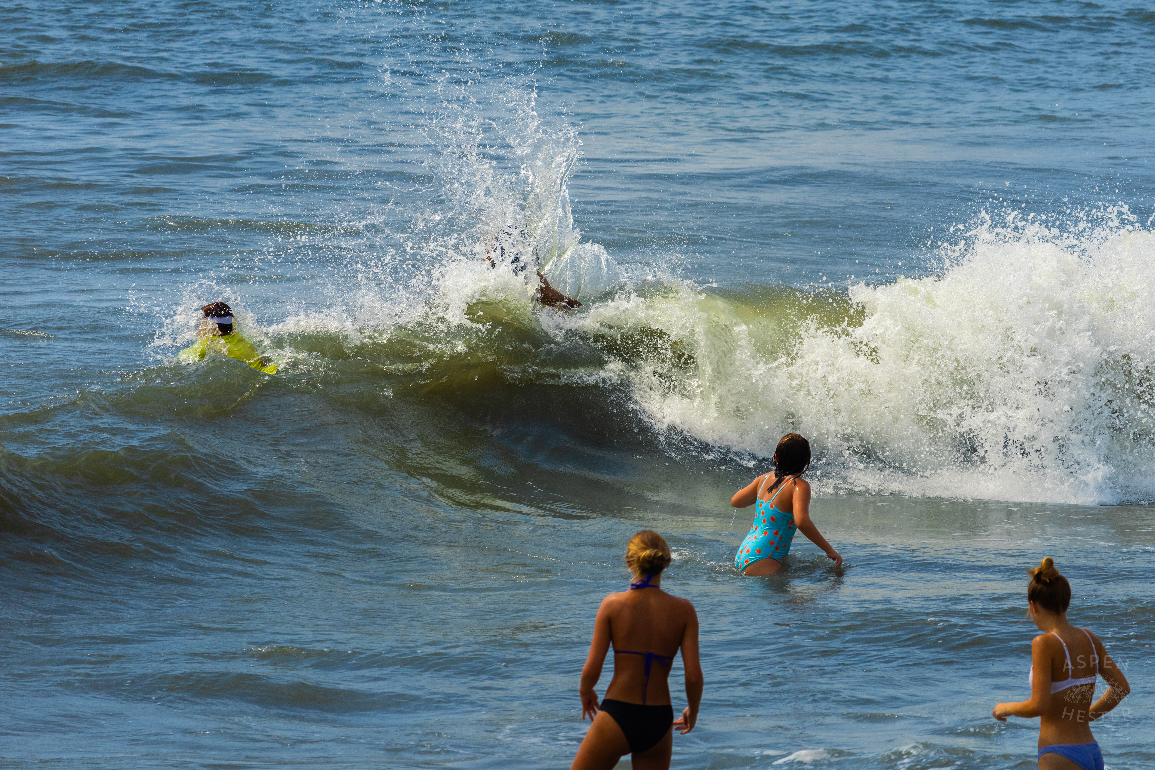 Man Tackled by Waves on Tybee Island Georgia. June 27th, 2024/Aspen Hester