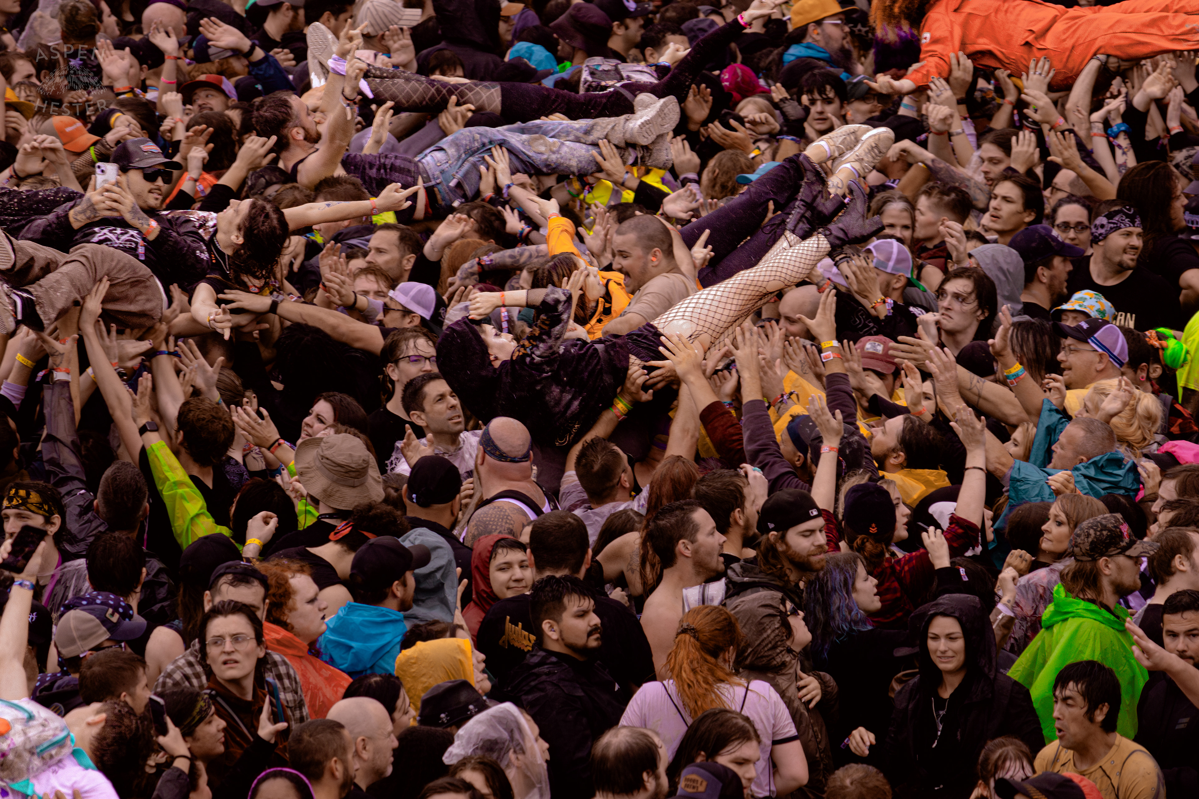 Crowd Surfers Durning Sleeping with Sirens Set at Louder than Life’s Saturday Shows. September 28th, 2024/Aspen Hester 