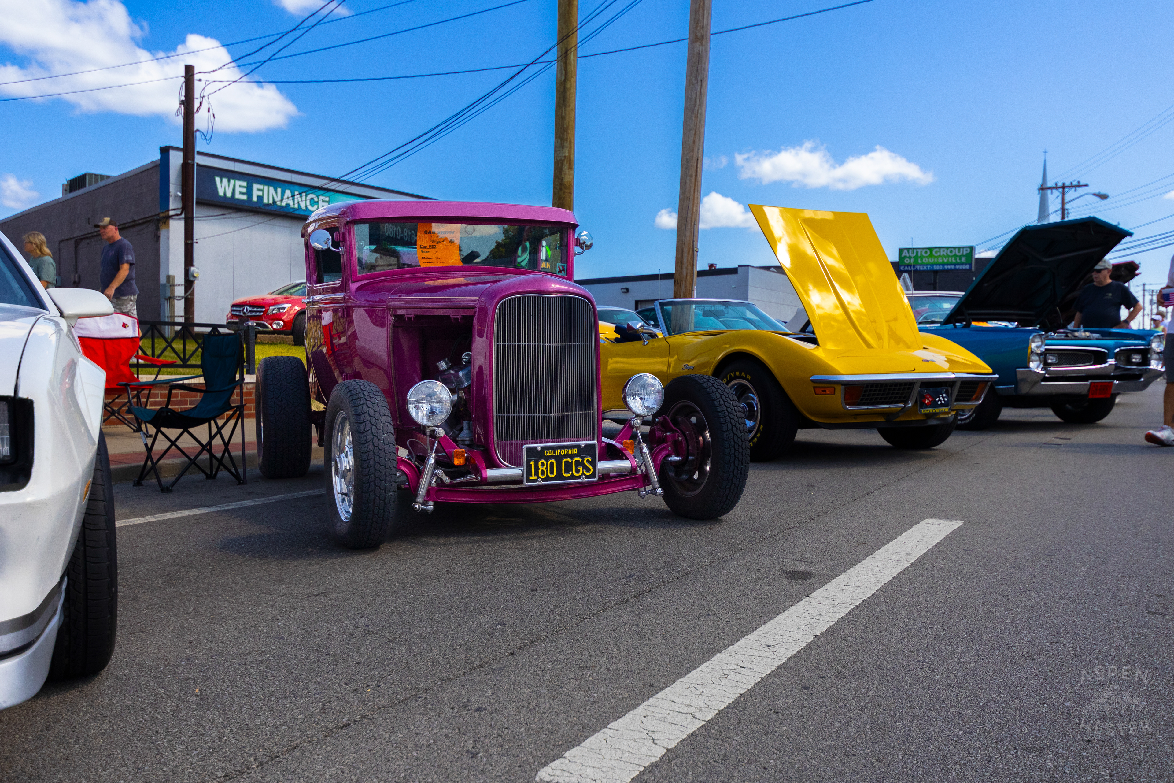 A Purple 1931 Ford Tudor on Display at The 2024 Jeffersontown Gaslight Festival. September 15th, 2024/Aspen Hester