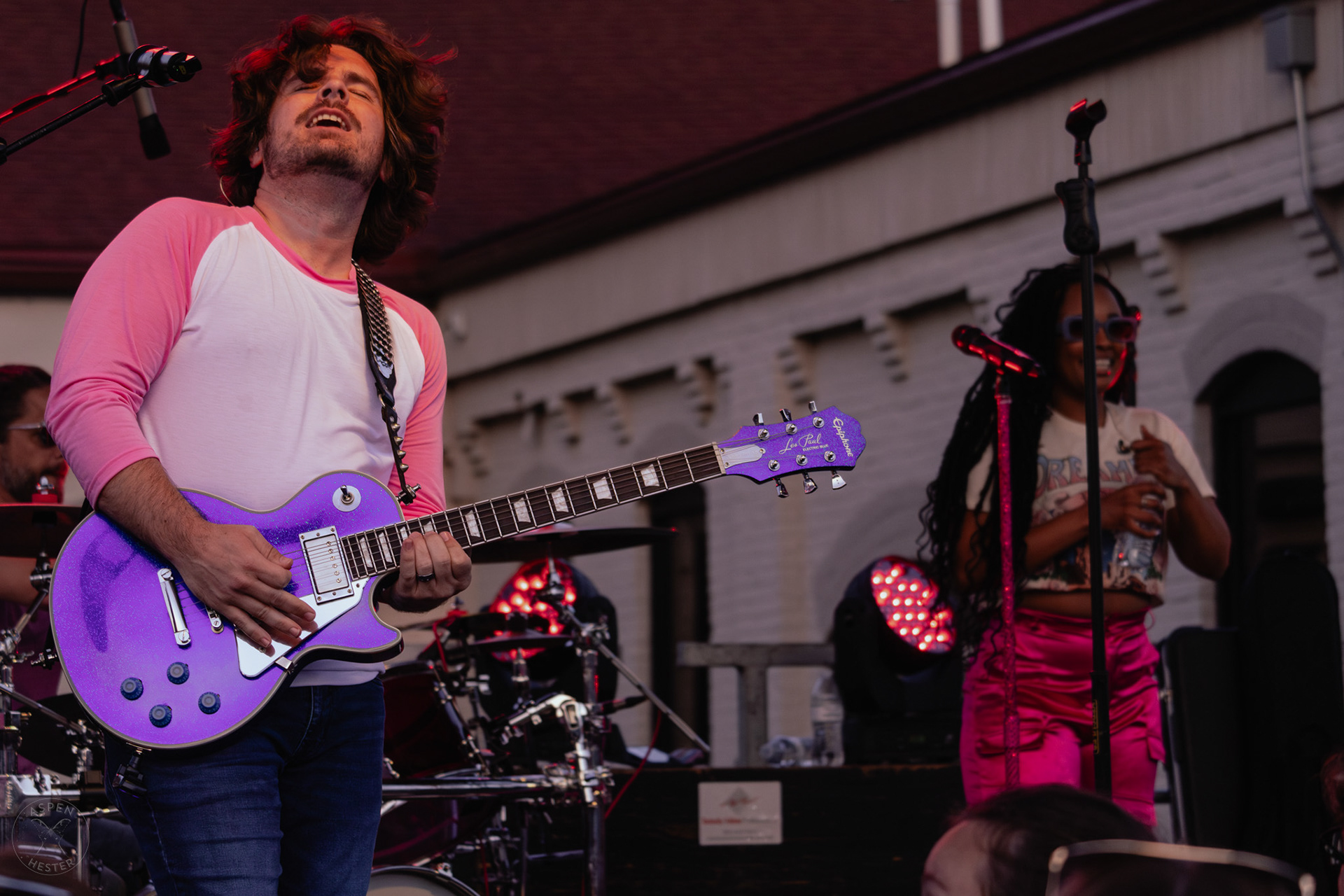 The Juicebox Heroes' Kyle Reagan Playing Guitar At Clarksville 'Good Times' Summer Concert Series. May 11th, 2024/Aspen Hester
