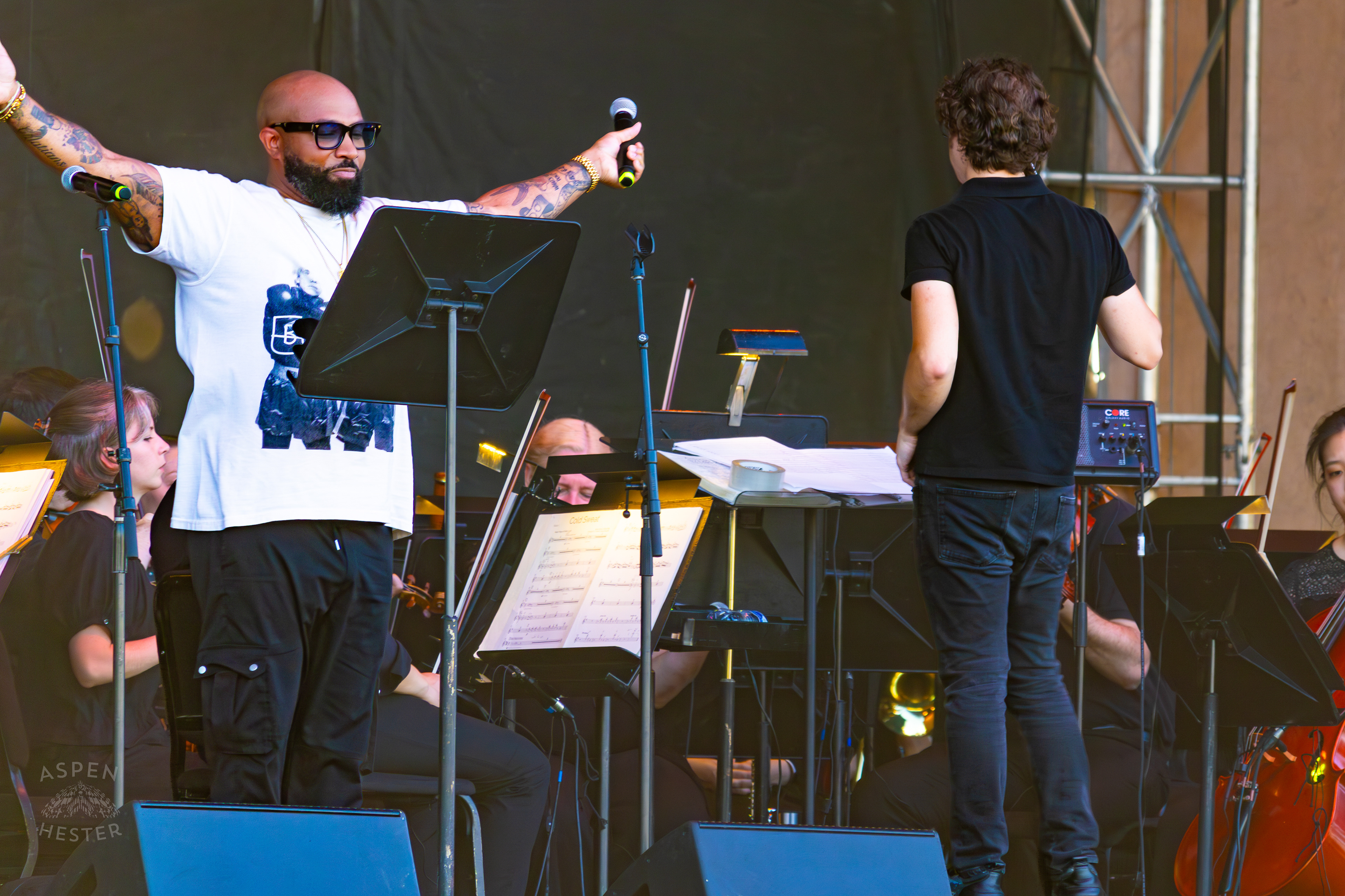 Jason Clayborn and Teddy Abrams at Play America with The Louisville Orchestra. July 5th, 2024/Aspen Hester