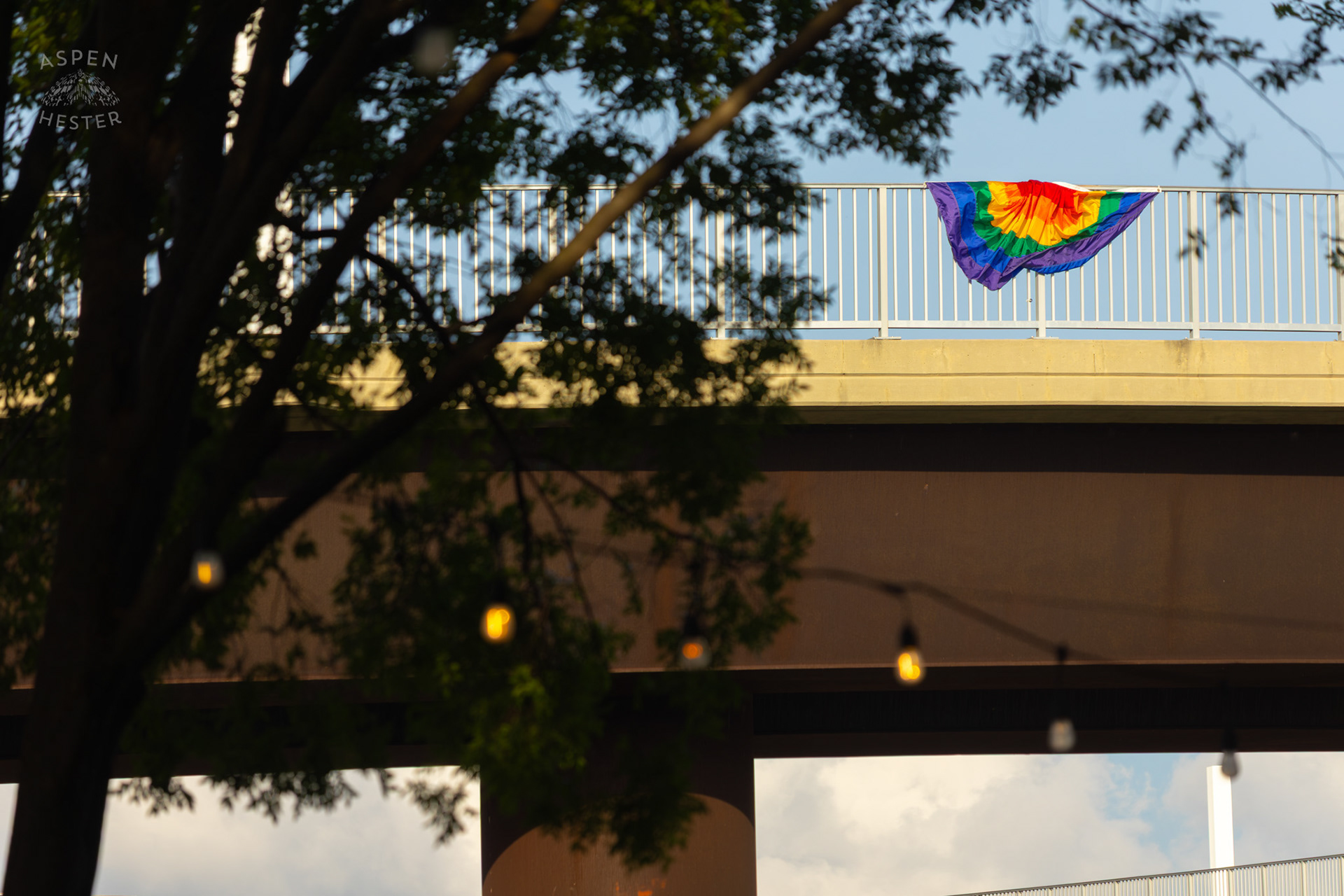 The Big Four Bridge Draped in Pride at Kentuckiana Pride 2025. June 21th, 2025/Aspen Hester 