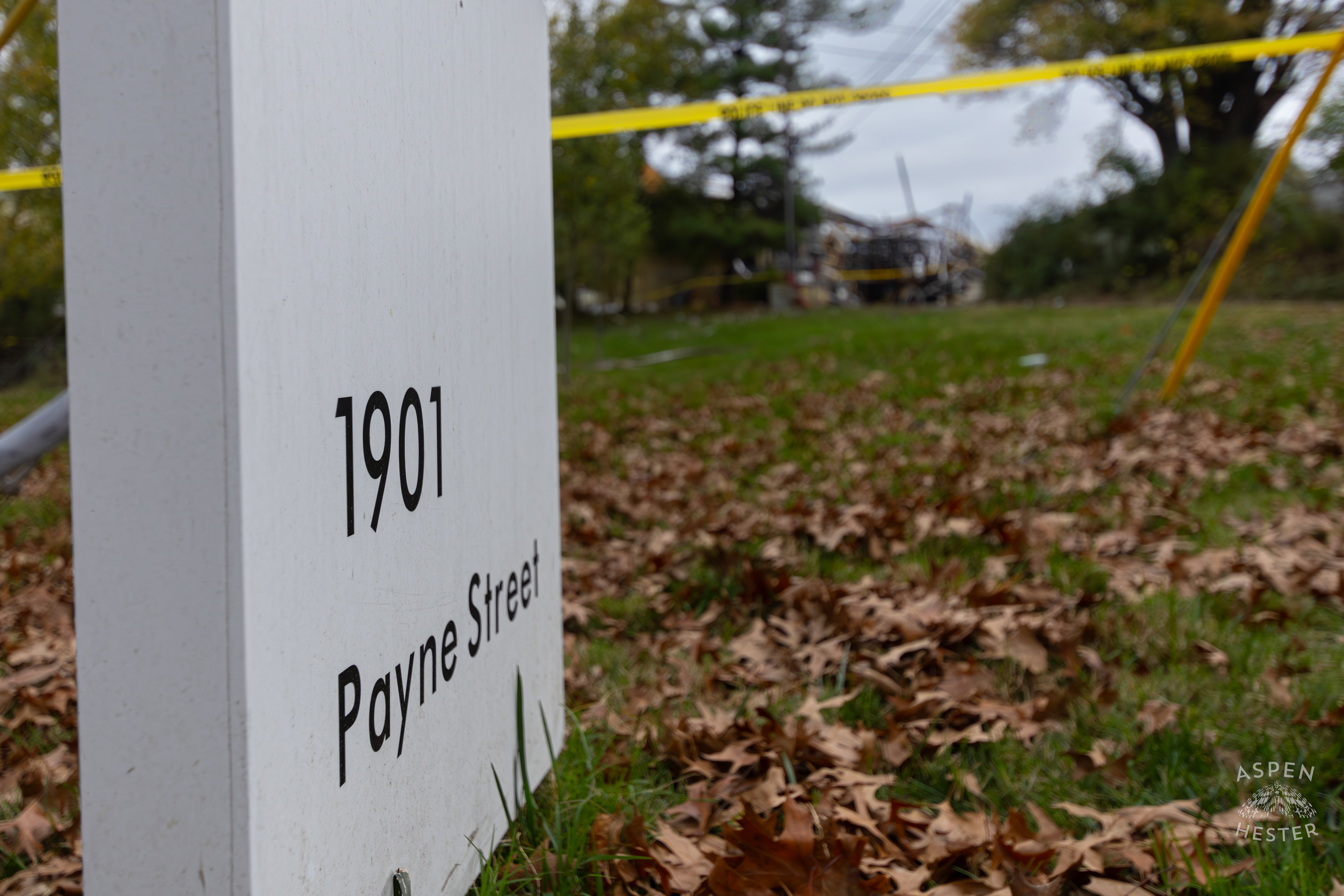 Sign Leading into The Givaudan Sense Colour Plant With the Aftermath of The November 12th Explosion in The Background. November 15th, 2024/Aspen Hester