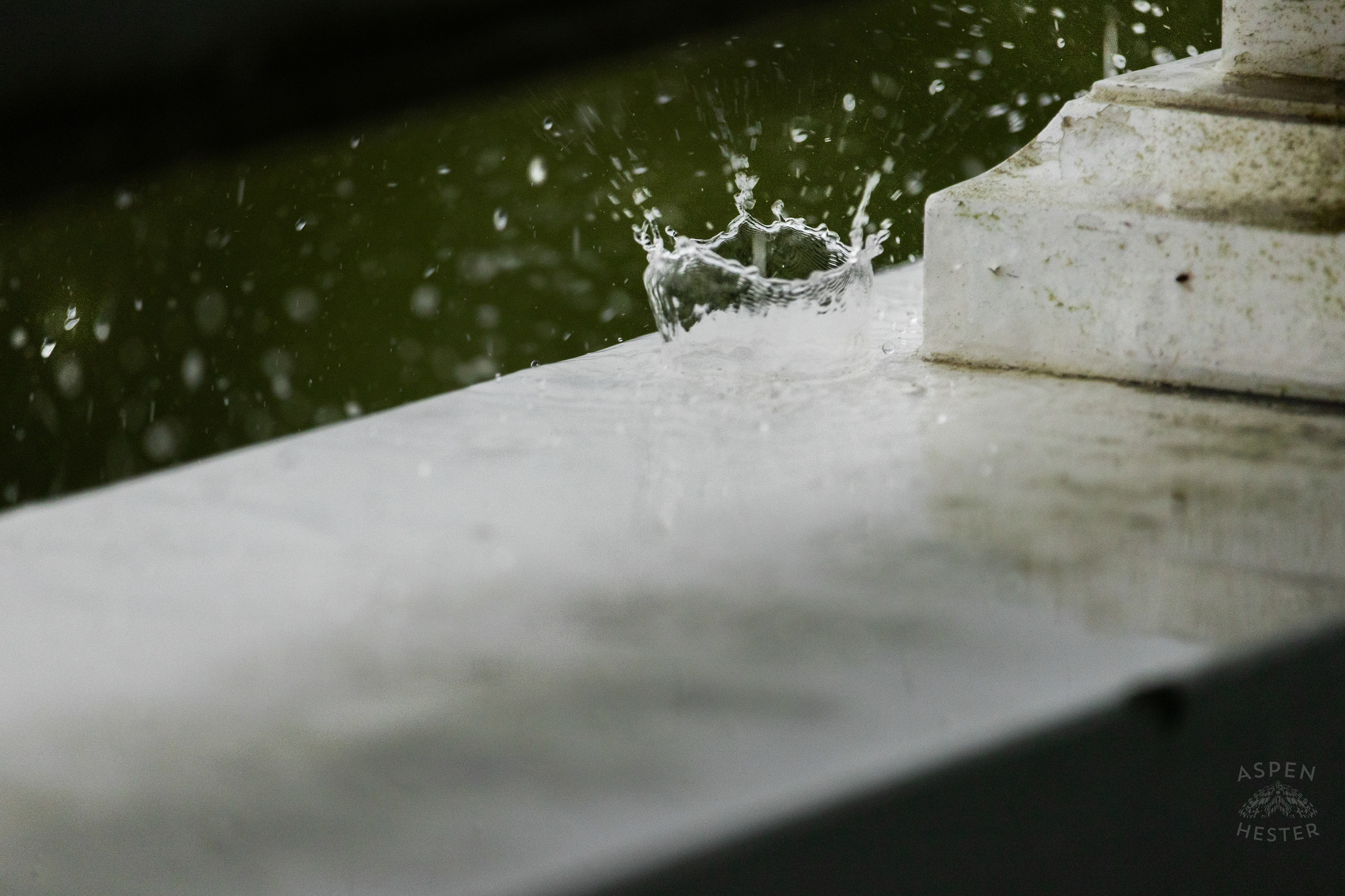 Raindrops as A Thunderstorm Rolls Over Tybee Island Georgia. June 27th, 2024/Aspen Hester