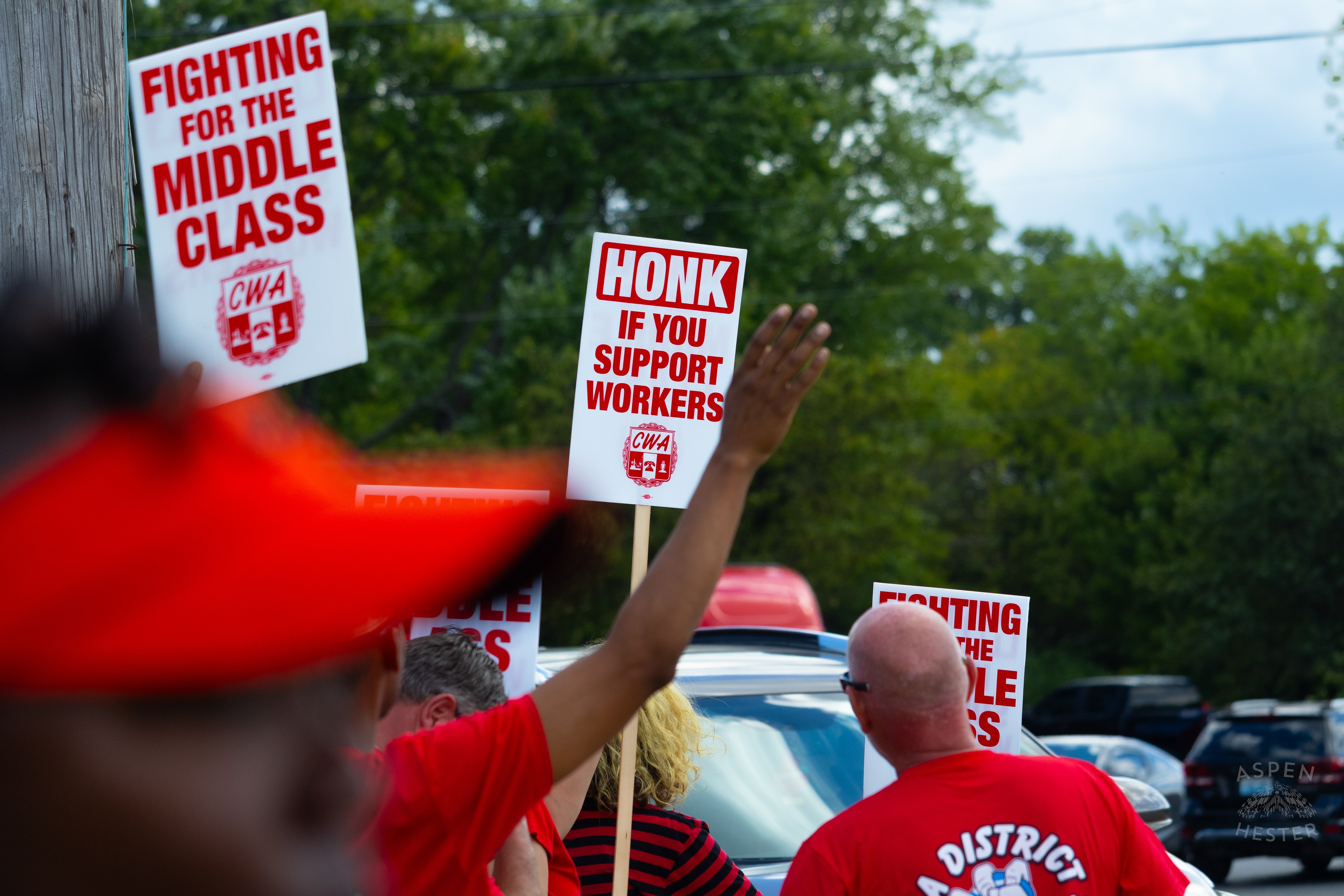 Members of The Communication Workers of America Union and Supporters Strike Against AT&T for Fair Pay and Benefits. August 18th, 2024/Aspen Hester