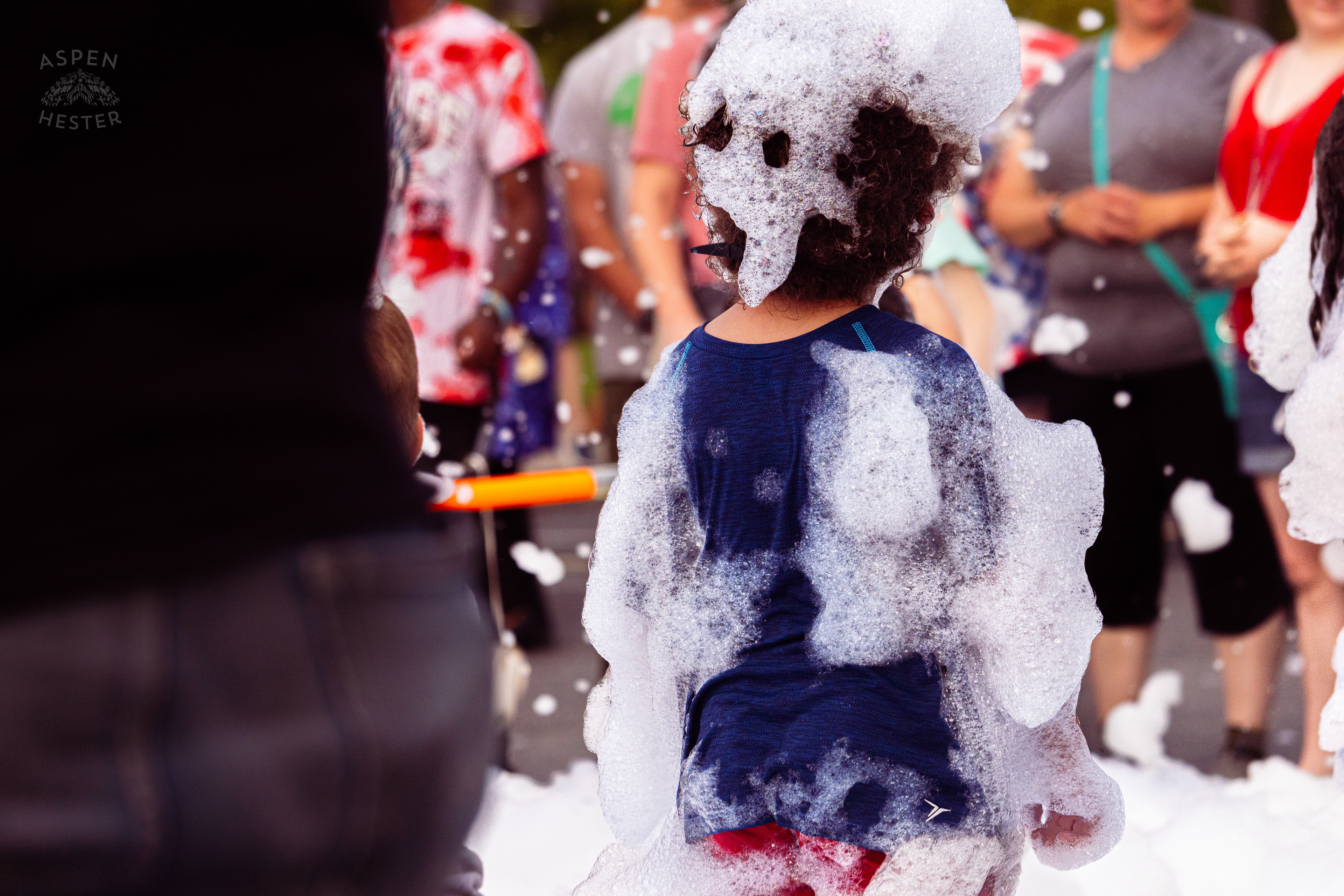 Kid Playing in the Bubble Party at Waterfront Park Fourth of July. July 4th, 2024/Aspen Hester