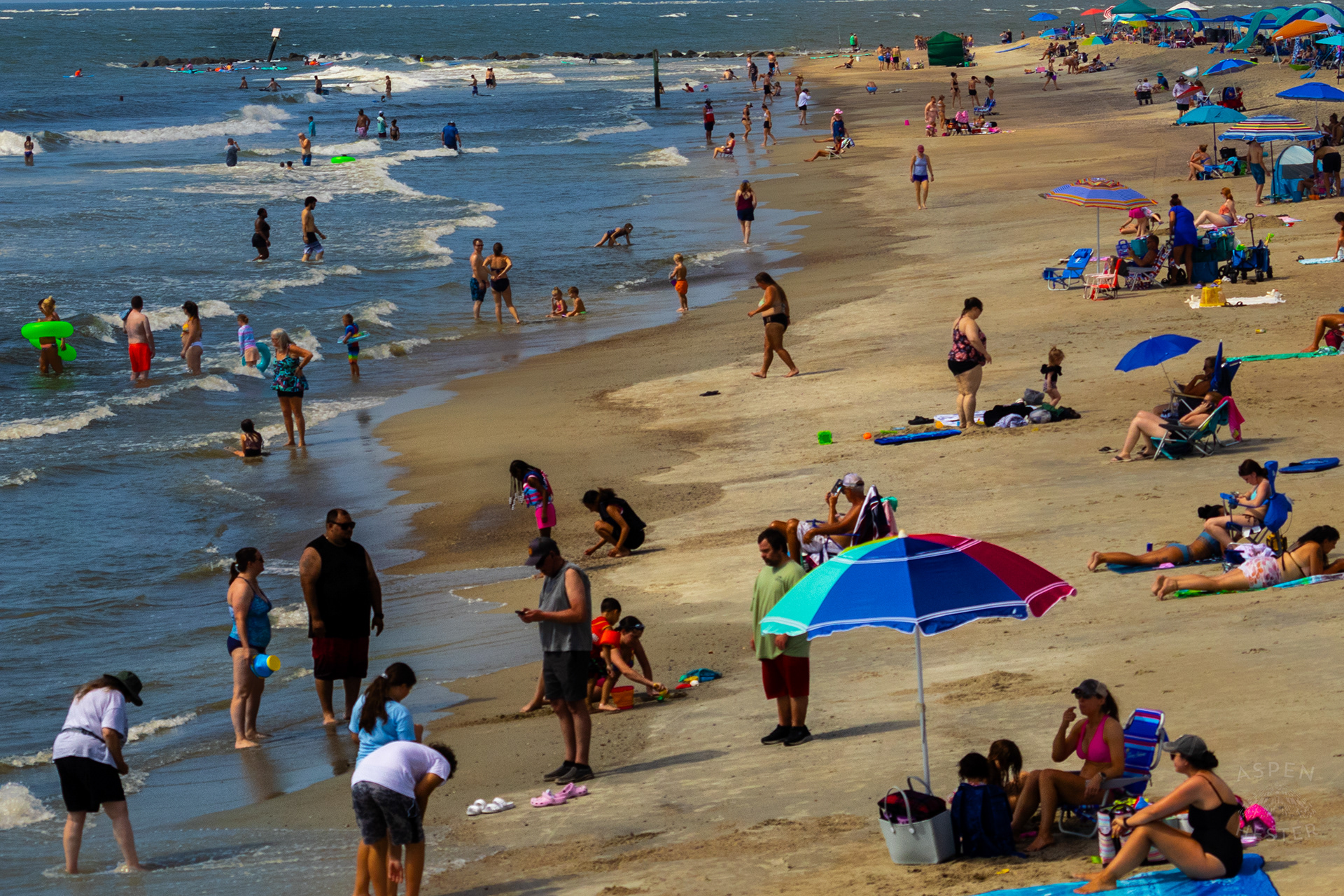 People Enjoying the Ocean and Beach on Tybee Island Georgia. June 27th, 2024/Aspen Hester