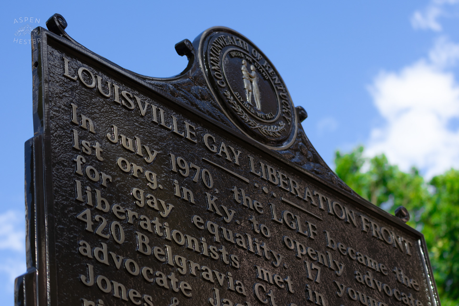 The 1st LGBTQ Ky Historical Hwy Marker Commemorating The Gay Liberation Front. June 6th, 2024/Aspen Hester
