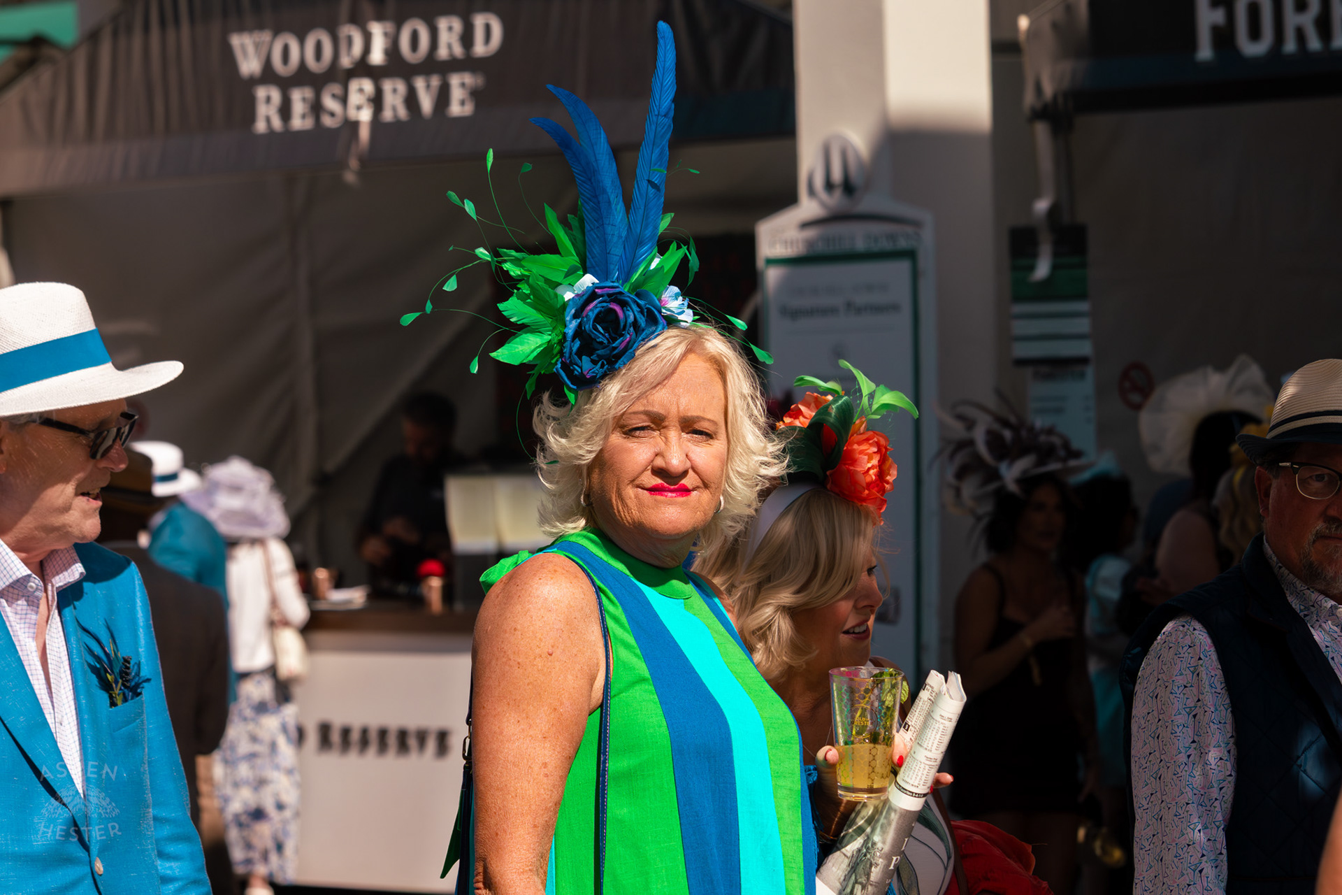 Blue and Green Fashion Near The Churchill Downs Grand Stands During Thurby. April 30th, 2026/Aspen Hester