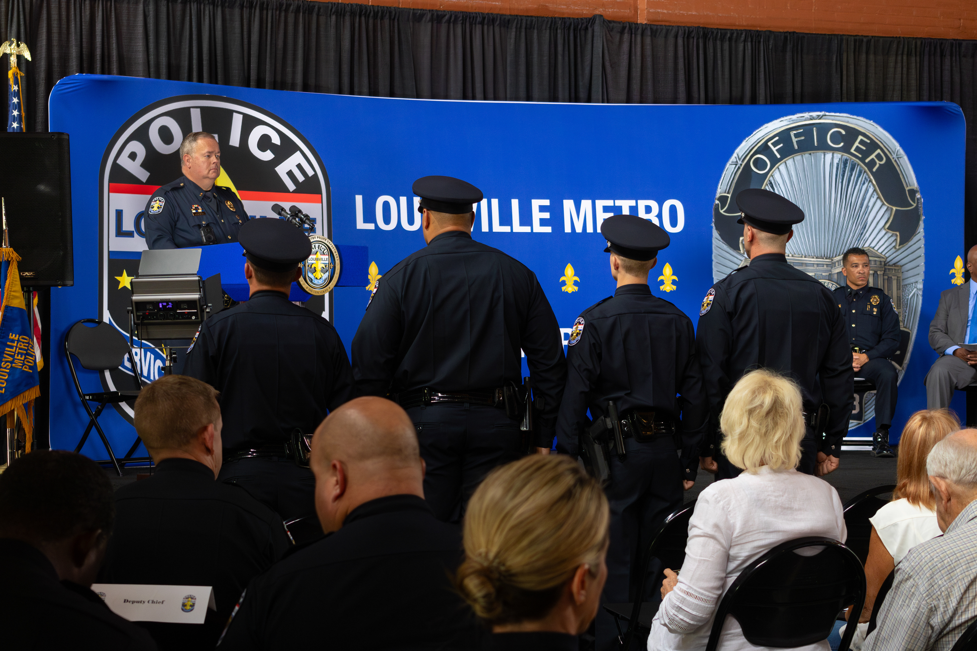 Recruits Stand at Attention at The Graduation of MAC 59 into LMPD. August 30th, 2024Aspen Hester