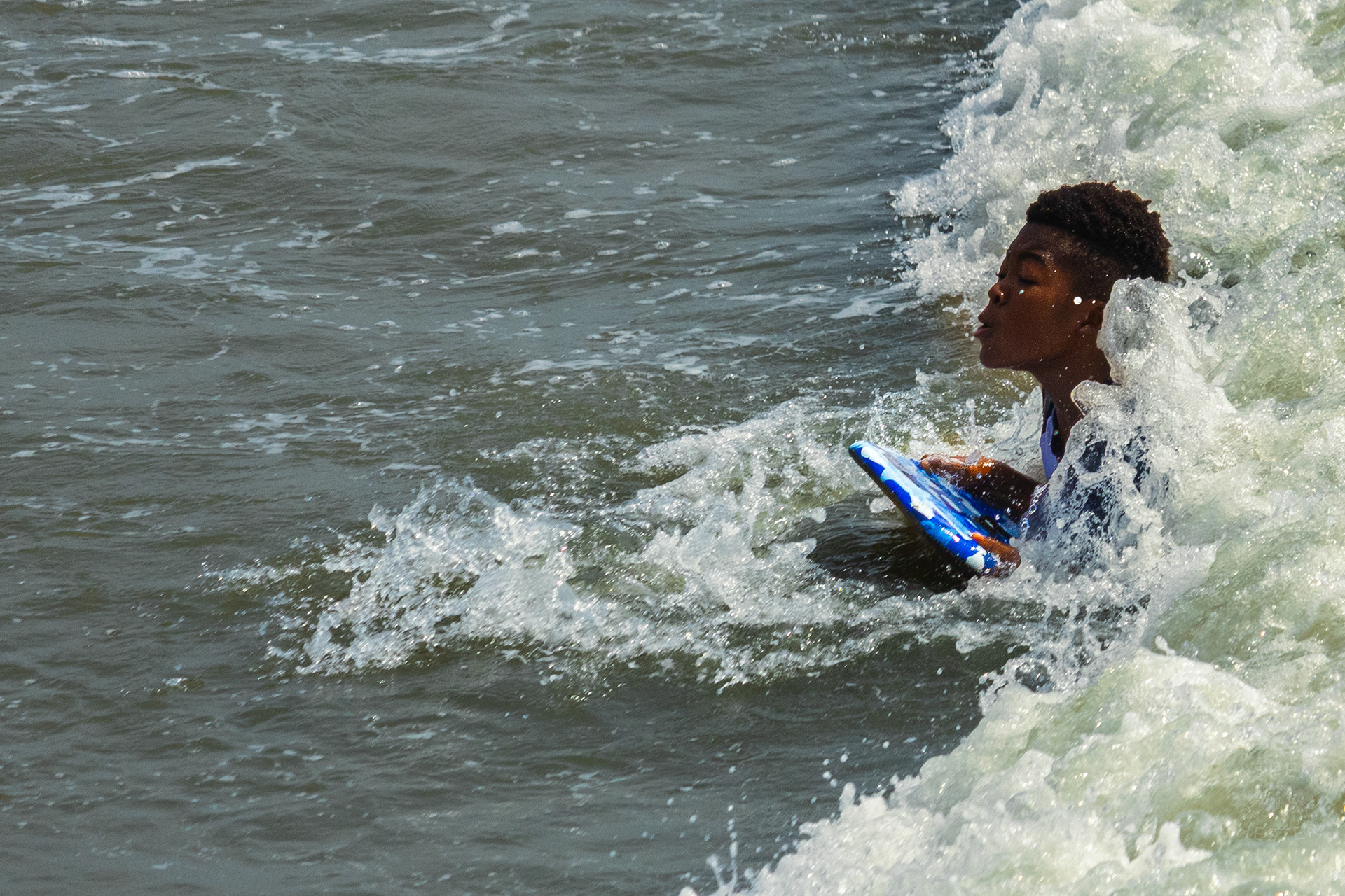 Kid Body Boarding on Tybee Island Georgia. June 27th, 2024/Aspen Hester